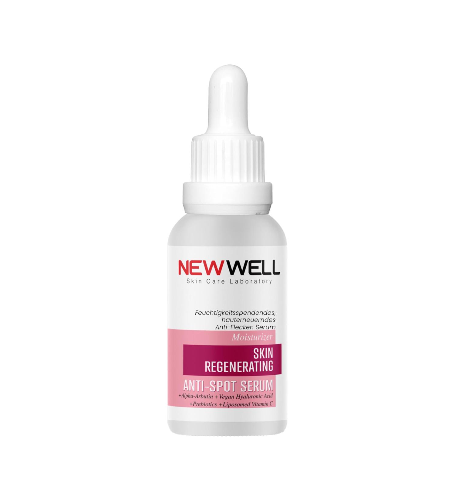 new well Newwell Face Anti-Stain Serum with Alpha Arbutin Prebiotics Vegan Hyaluronic Acid and Vitamin C 30 ml - Buy Online on GoSupps.com