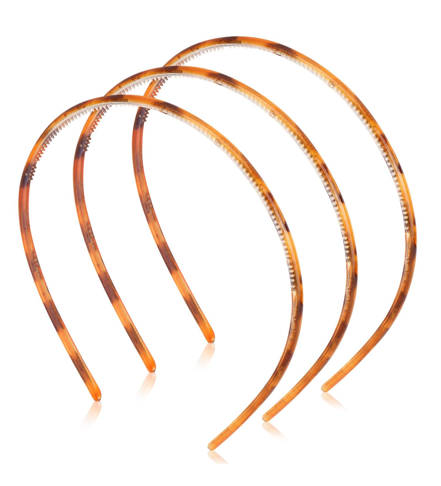 Skinny Plastic Headbands for Women Girls PROUSKY 3 Pieces Plastic Headband With Teeth 3 Color Alice Hair Bands Hair Accessories for Sport Washing Face Light brown Light brwon - Buy Online on GoSupps.com