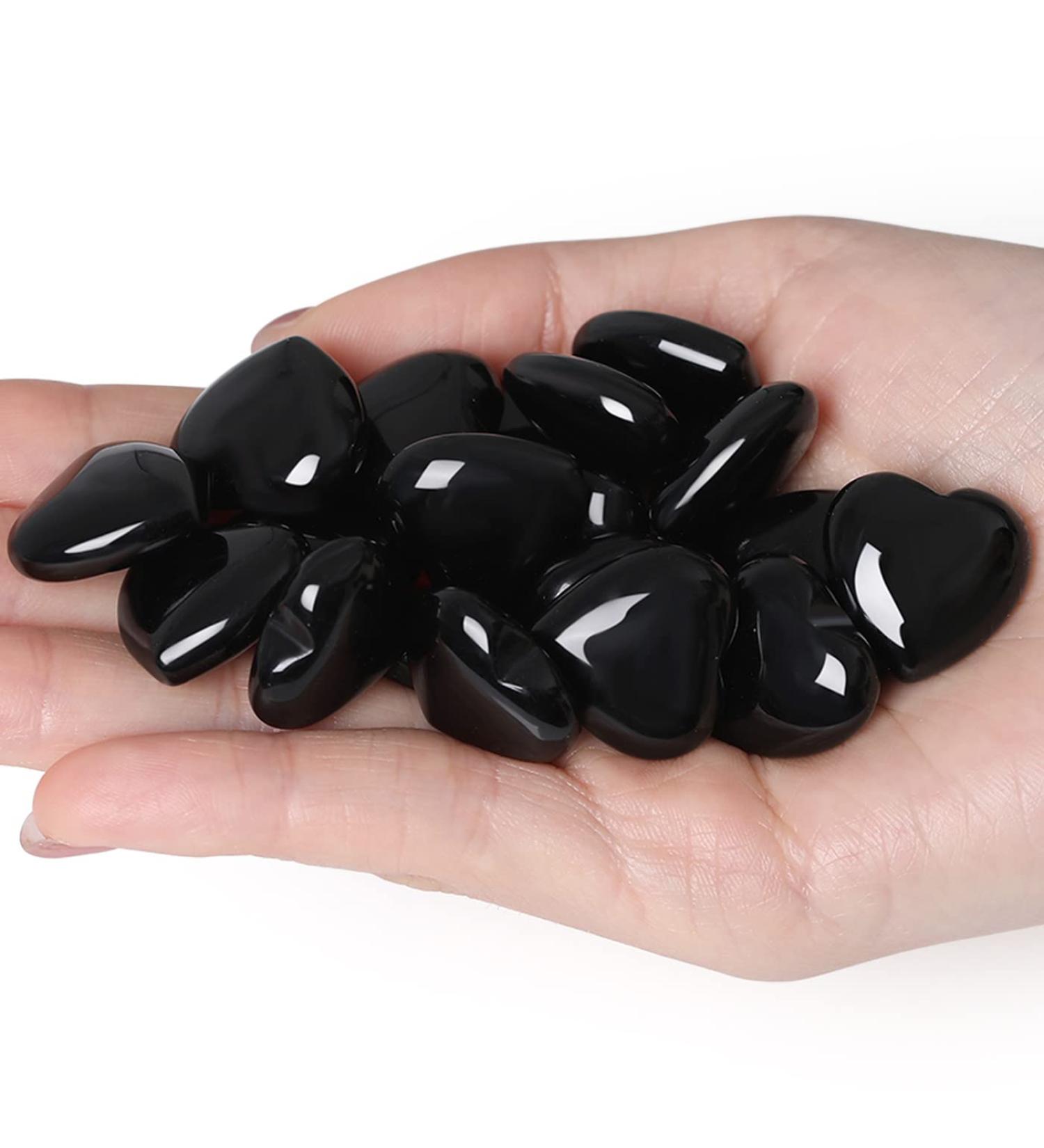 Xiannvxi 10pc Obsidian Heart Stone Crystals Set | Natural Love & Healing Gemstones for Happiness - Buy Online on GoSupps.com