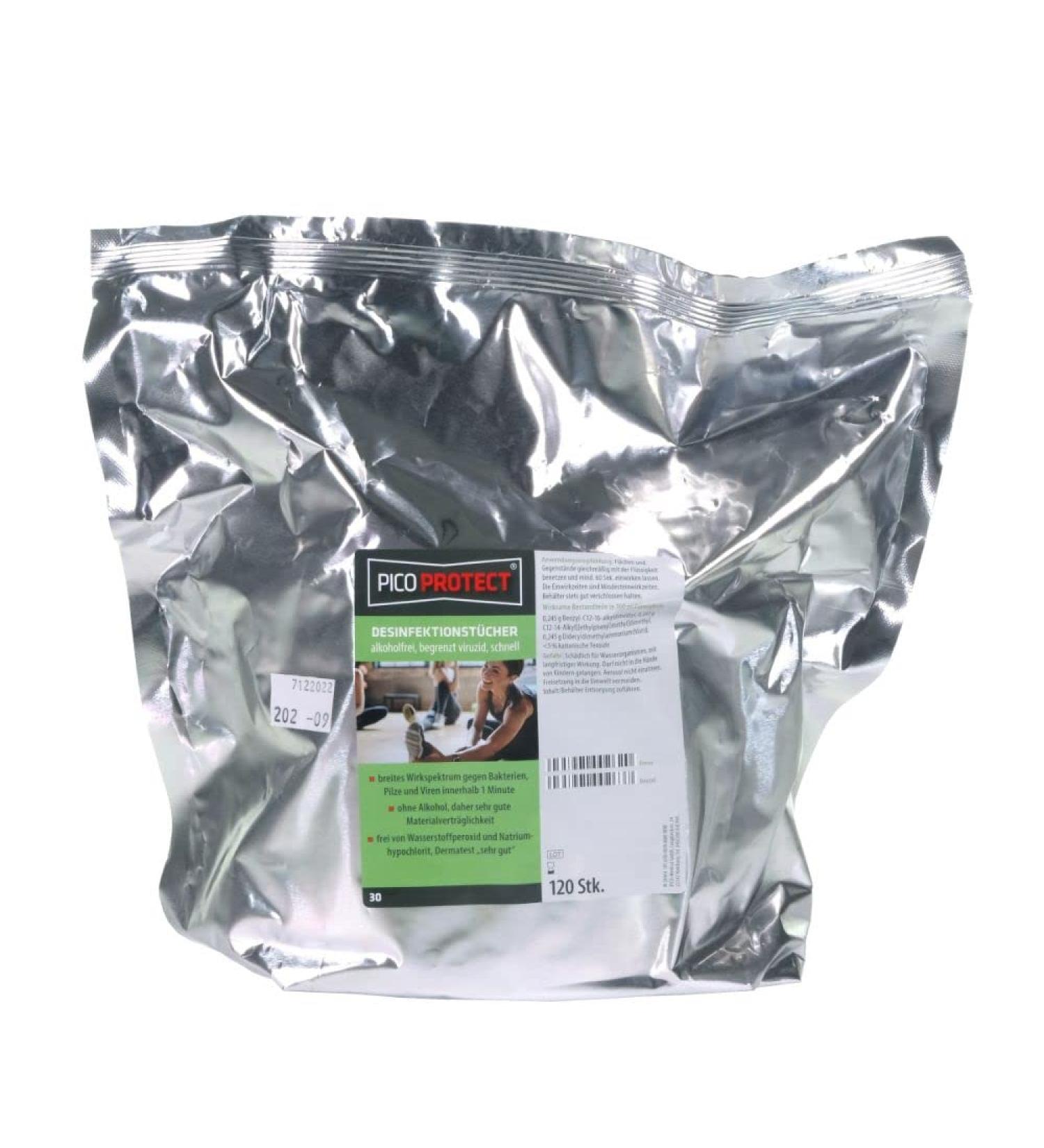 PICO Protect Disinfection Towels - 120 Alcohol-Free Sheets for Effective Cleaning | Refill Bag for Areas & Objects - Buy Online on GoSupps.com