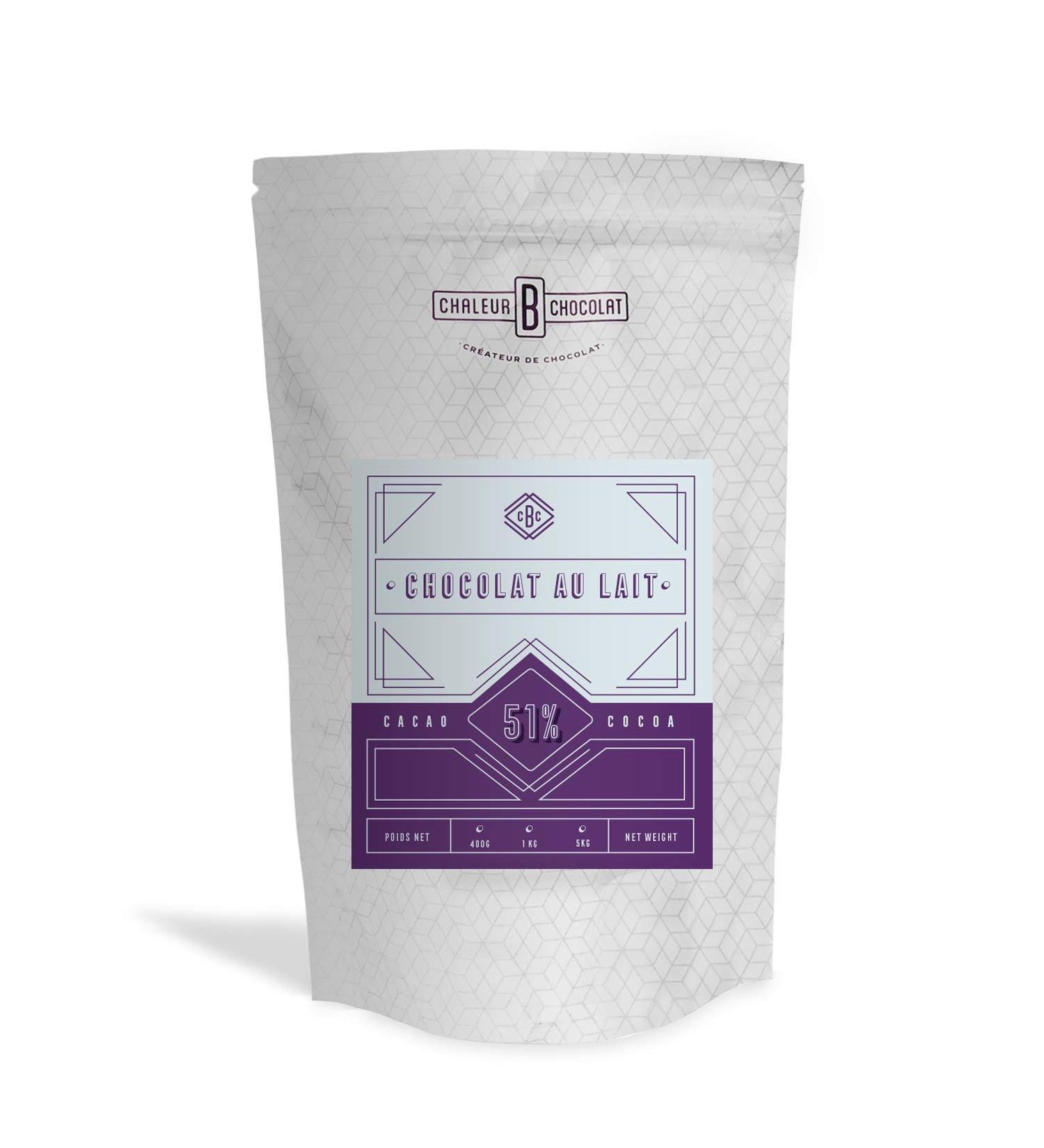 Handcrafted Chocolate Chips - 51% Cocoa Milk Chocolate - 1kg - Chaleur B Chocolat - Buy Online on GoSupps.com