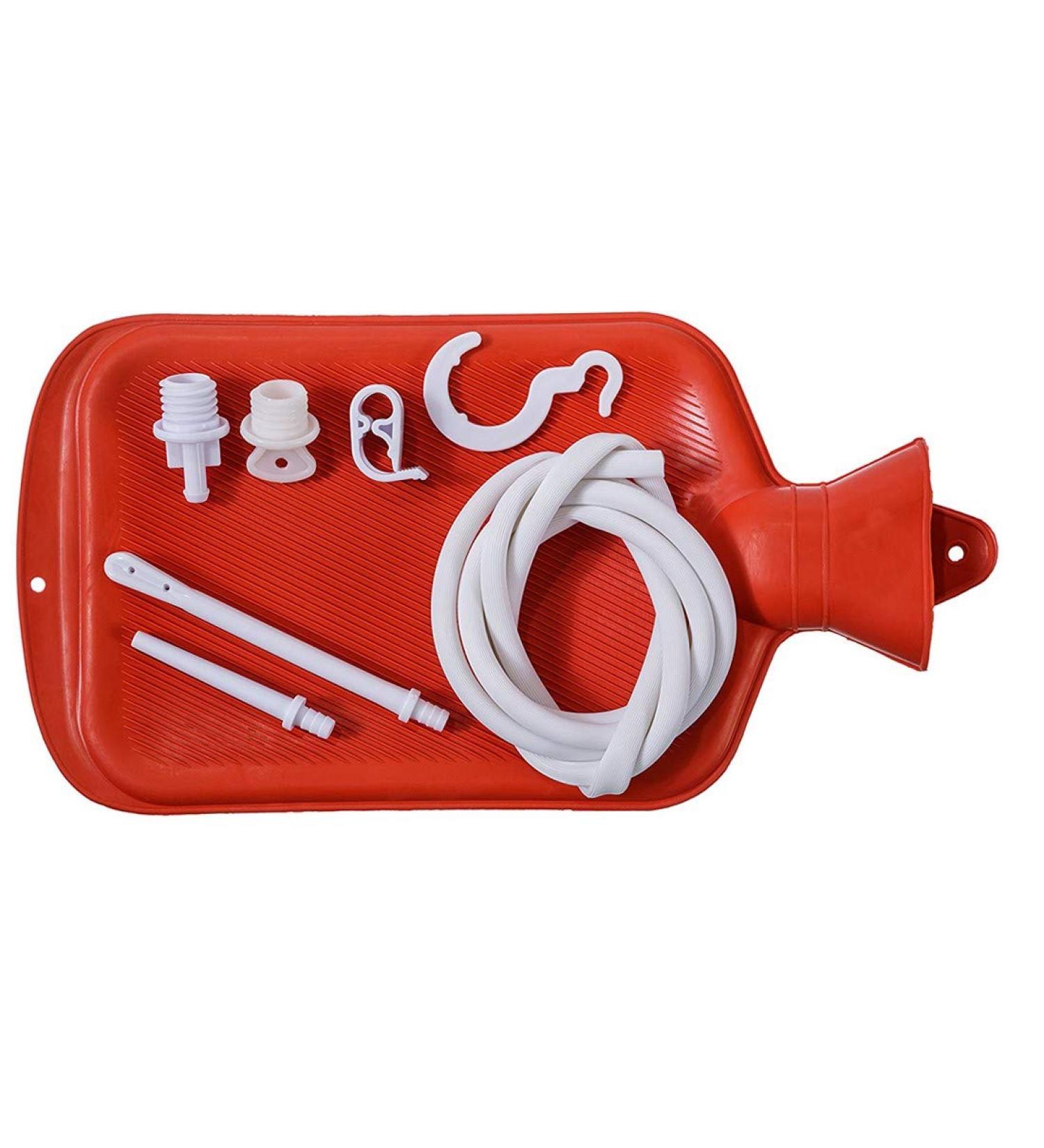 Rubber Douche Enema Kit Hot Water Bottle - Reusable Colonic System for Men and Women - Coffee and Water Manual Pressure Enema - Buy Online on GoSupps.com