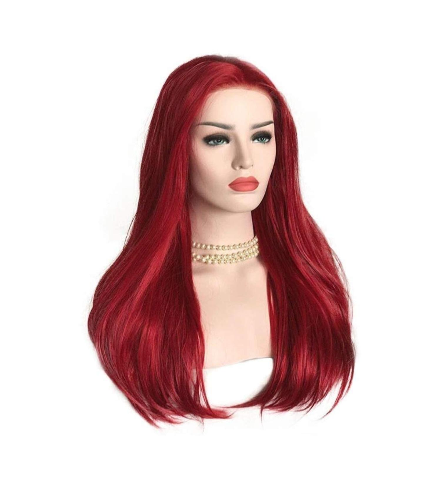 HTZ Women's Straight Synthetic Hair Full Wigs - Natural Looking Heat Resistant Red Wigs for International Shipping - Buy Online on GoSupps.com