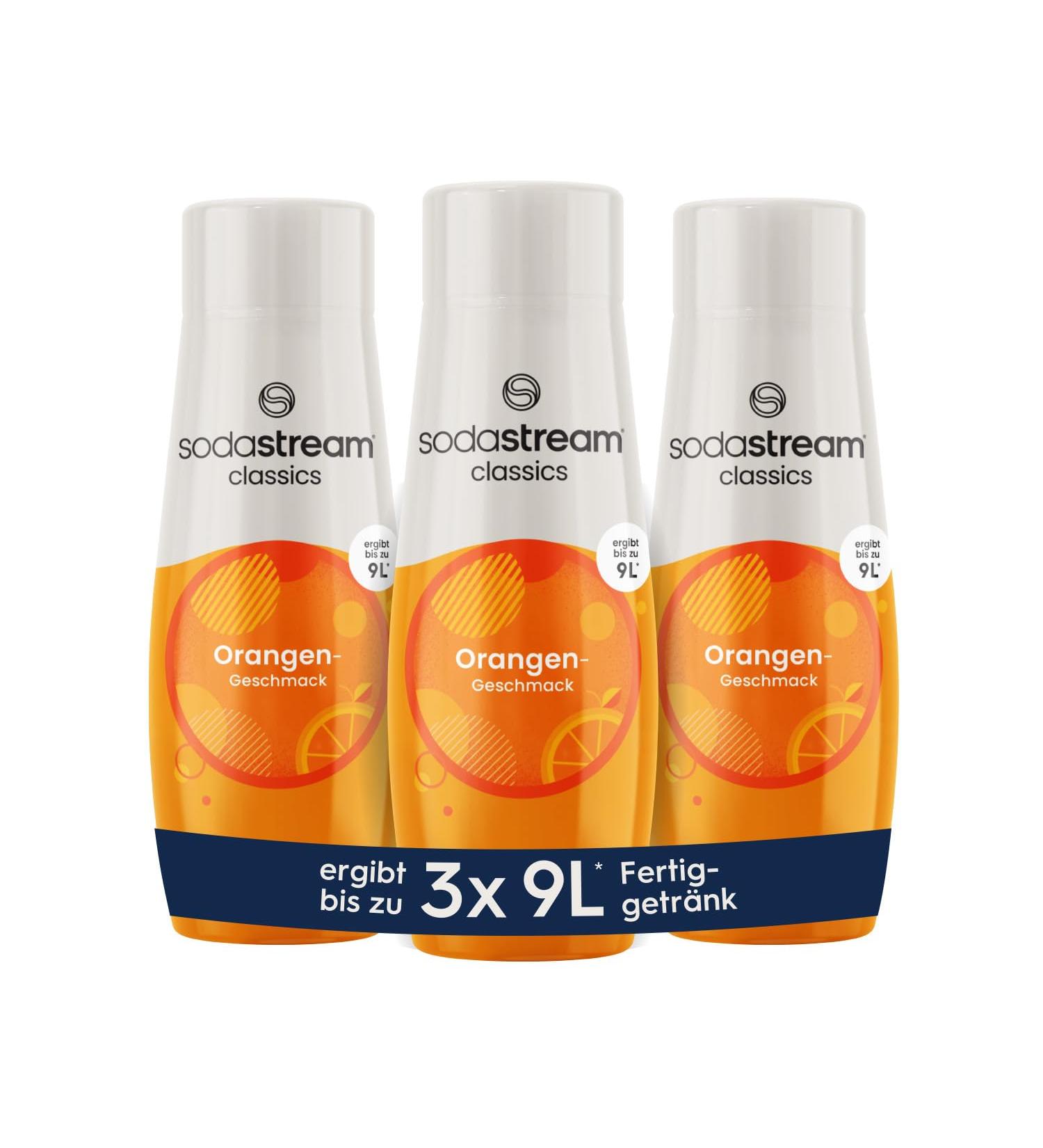 SodaStream syrup 3x orange 1 bottle makes 9 liters of ready-to-drink beverage prepared in seconds and always fresh 3x 440 ml