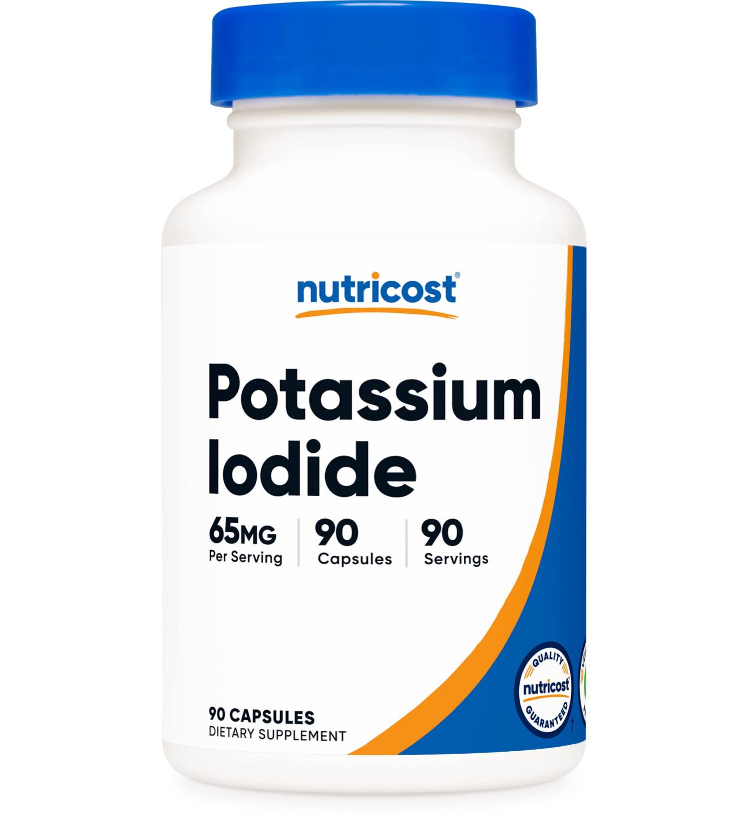 Nutricost Potassium Iodide (KI) 65mg - 90 Capsules | Vegetarian, Non-GMO, Gluten-Free - Buy Online on GoSupps.com