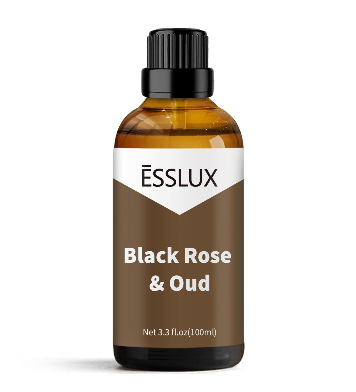 Black Rose & Oud Fragrance Oil ESSLUX Large Single Scented Oils 100 ml (3.3 oz) Aromatherapy Essential Oils for Home for Diffuser Massage Soap Candle Making Scents Black Rose & Oud 3.3 Fl Oz (Pack of 1) - Buy Online on GoSupps.com