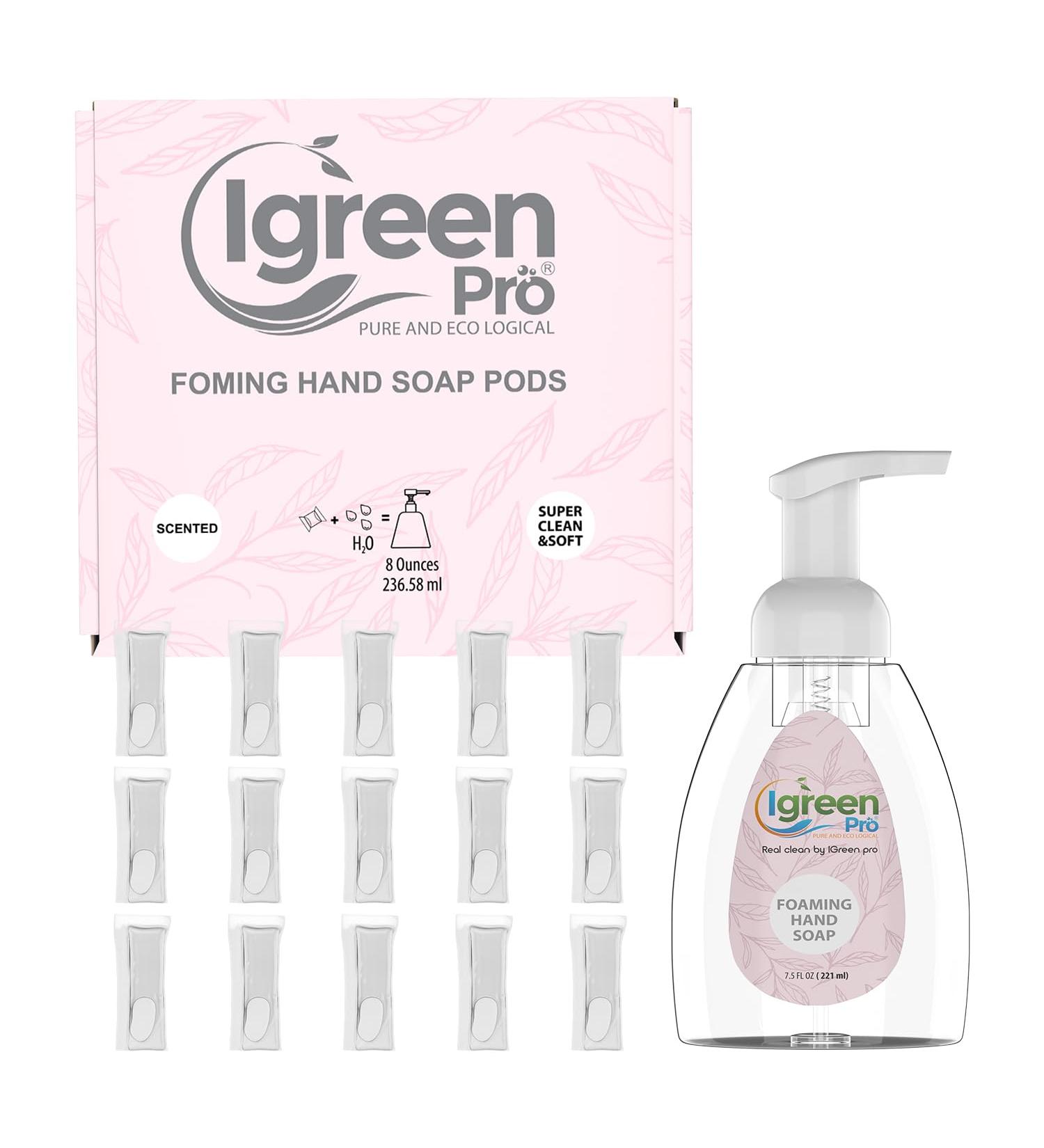 IGreen Pro Foaming Hand Soap I Hand Soap l Clean Hands I Great Scent I Soft Hands I Make 15 bottles x 8 OZ 120 Oz I 15 Packs(Water Soluble) - Buy Online on GoSupps.com