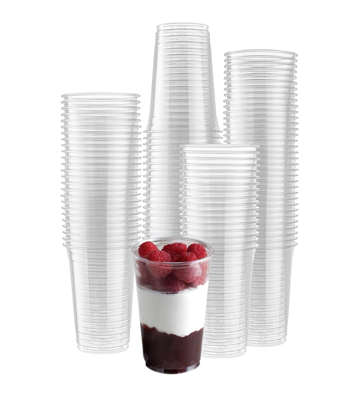 Eco Pack 12 oz Pack of 100 Cups Reusable Crystal Clear Strong PET Plastic Cup Ideal Birthday Wedding Disposable Drinking Glasses Everyday Elegant Cold Party - Buy Online on GoSupps.com