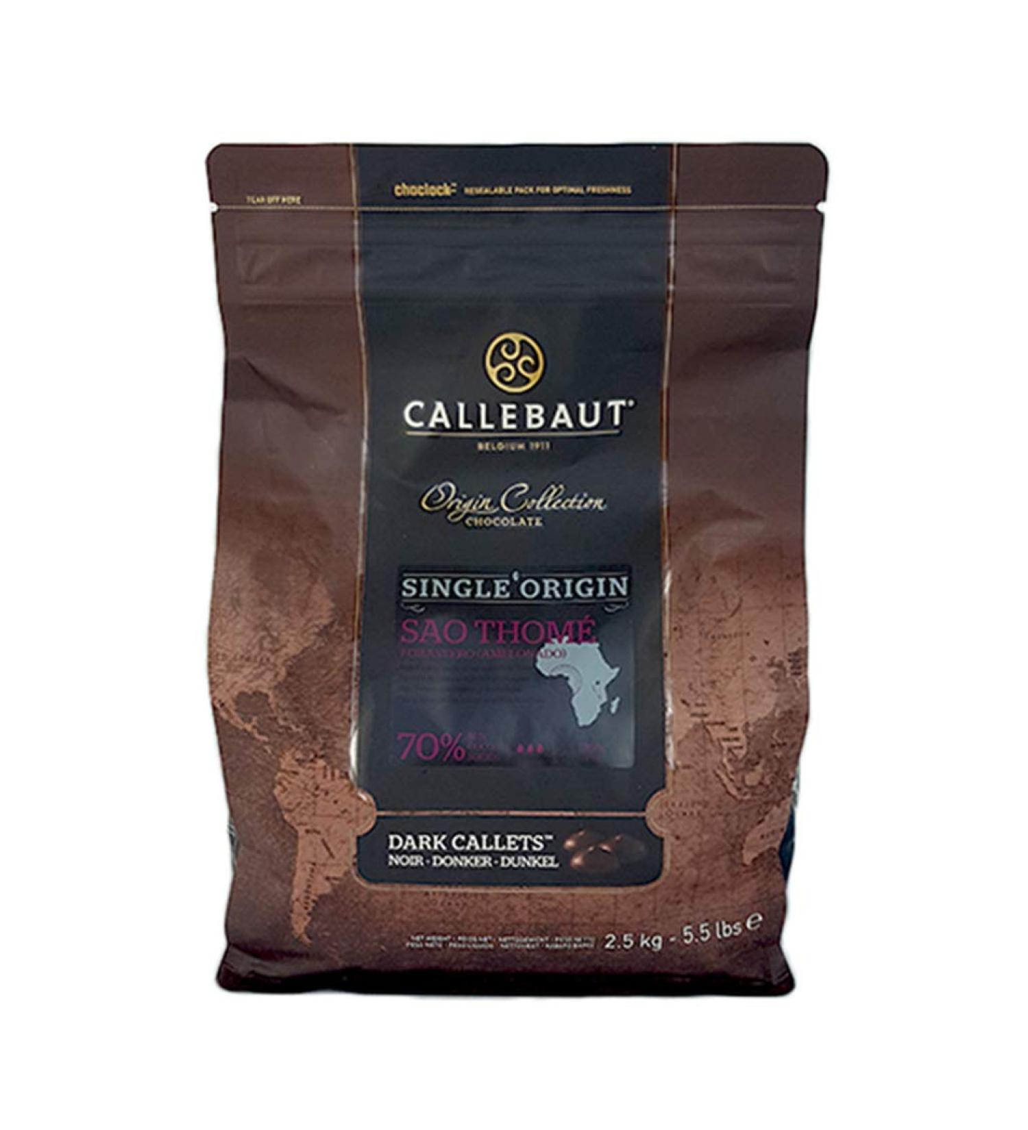 Callebaut Collection Origine - Sao Thom 70% Dark Chocolate Chips (callets) 2.5kg - Buy Online on GoSupps.com