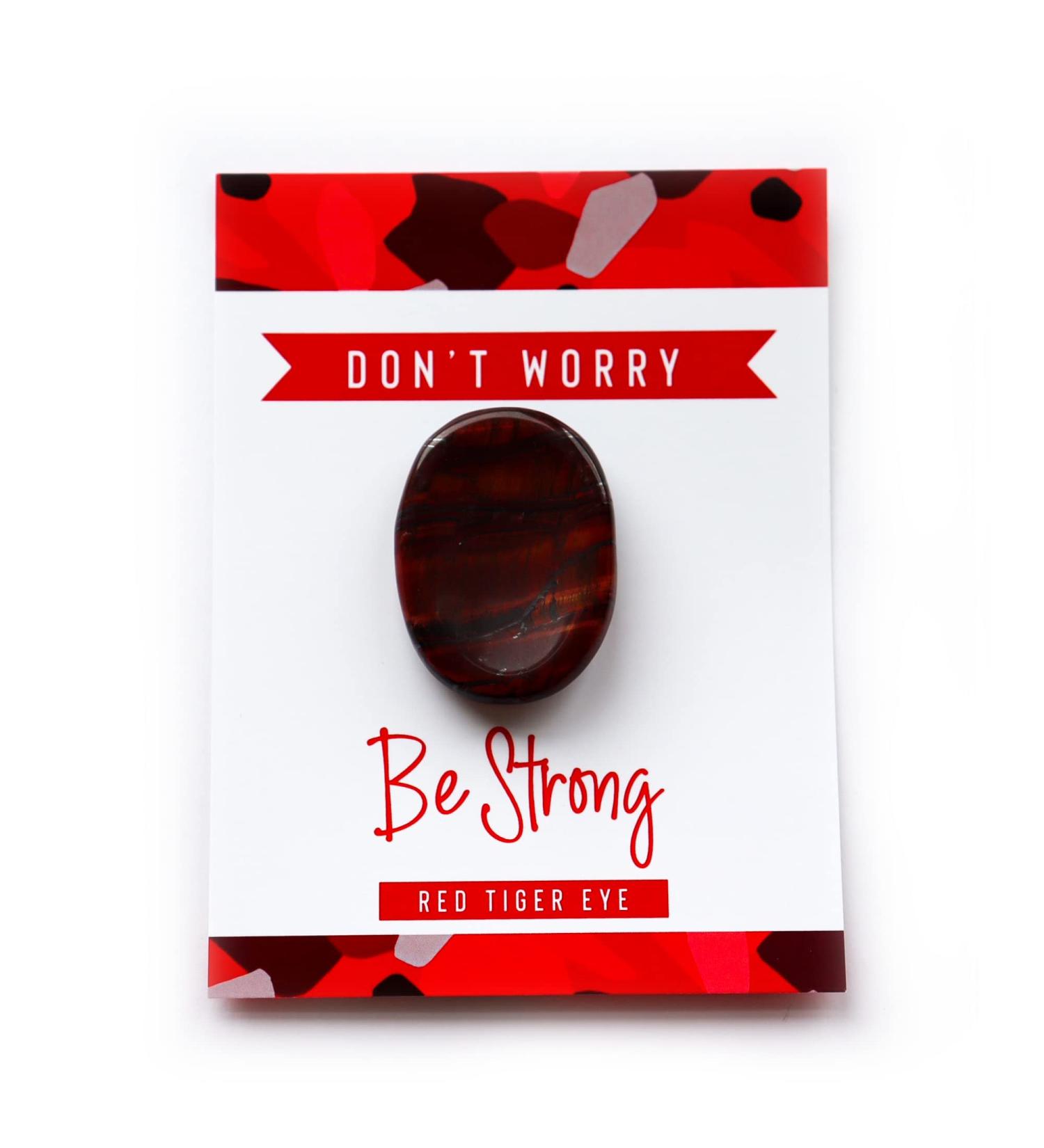 Red Tiger Eye Crystal Worry Stone - Meditation Stress Relief Gift - Healing Energy Reiki Chakra - Buy Online on GoSupps.com