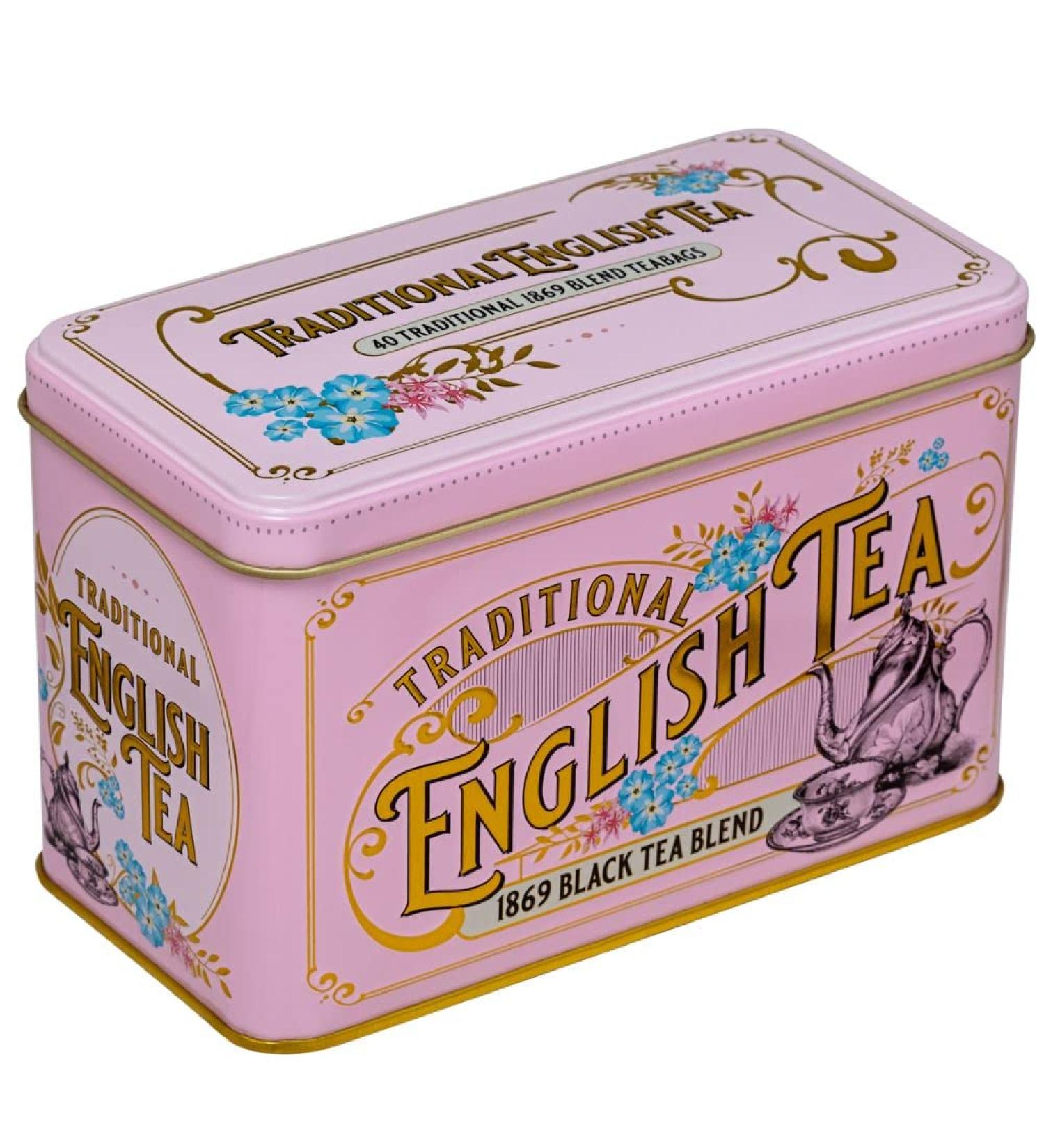 New English Teas Bo te th vintage victorienne rose avec 40 sachets de th 1869 English Breakfast 40 Unit (Lot de 1) - Buy Online on GoSupps.com