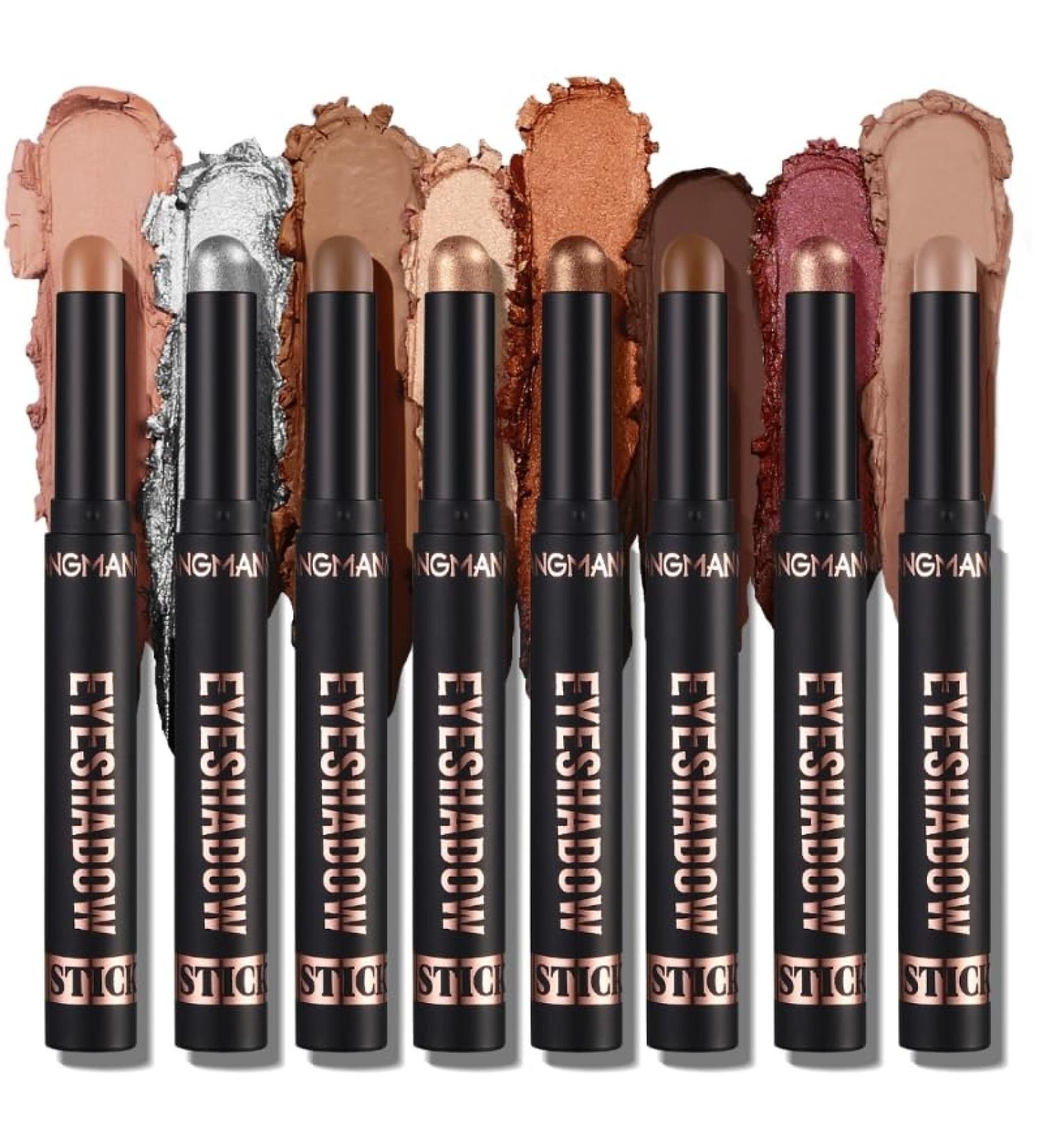 6Pcs Eyeshadow Stick Set Matte and Shimmery Cream Eye Shadow Pencil Highlighter Contouring Pen Waterproof Long Lasting Eyeshadow Pen - Buy Online on GoSupps.com
