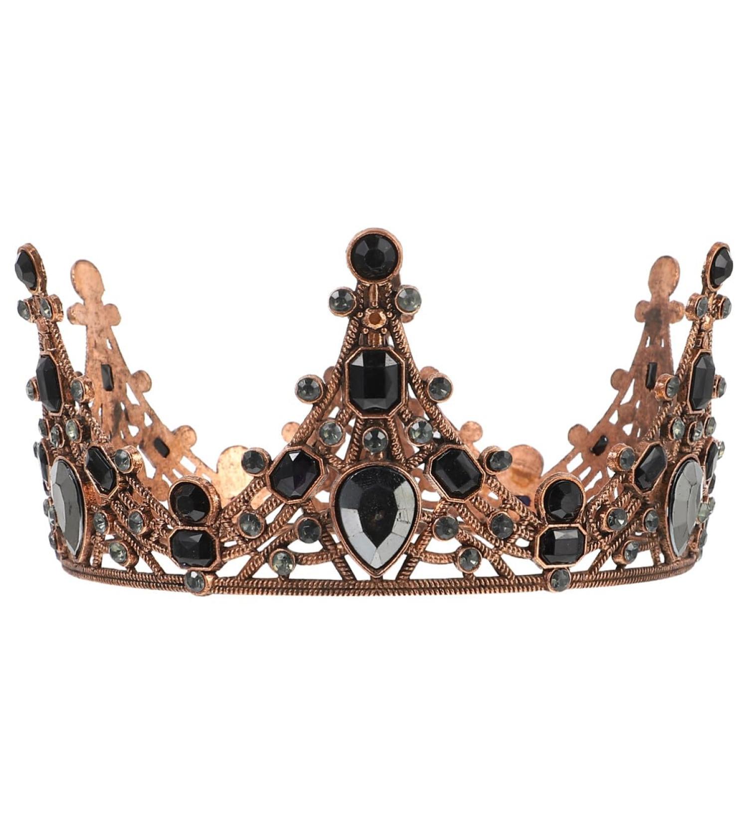 Lurrose Womens Headbands 1Pc Baroque Vintage Round Tiara Rhinestone Black for Halloween Party Black Scrunchies - Buy Online on GoSupps.com