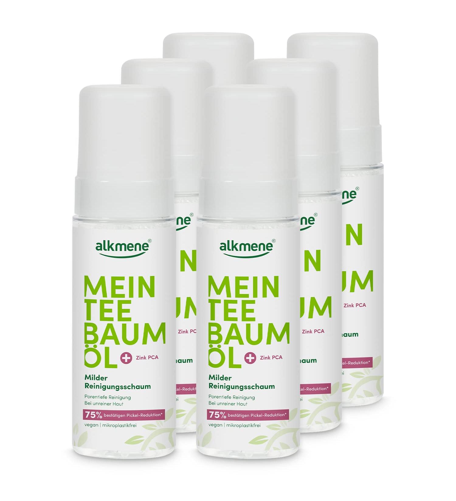  Alkmene alkmene Tea Tree Oil Foaming Face Wash - Vegan face and body cleansing foam free of silicones parabens and mineral oils - face wash for men and women (6 x 200 ml) - Buy Online on GoSupps.com