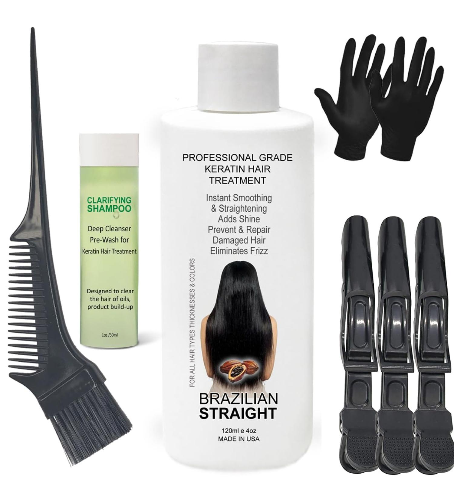Real Brazilian Keratin Straightening Treatment Kit - Pro Results for Shiny Smooth Hair | Lasts 3-9 Months | 4 oz - Buy Online on GoSupps.com