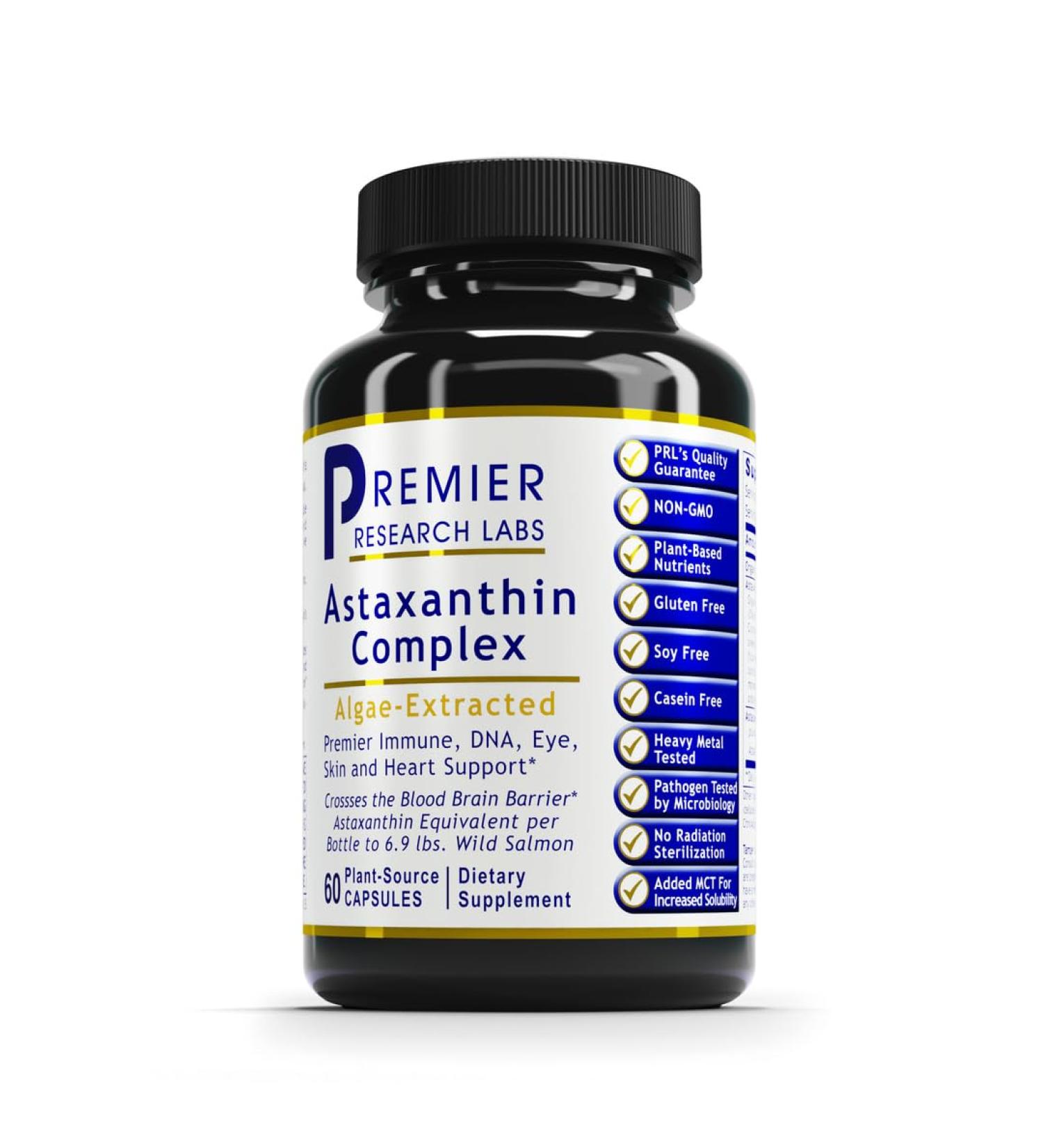 Buy Premier Research Labs Astaxanthin Complex - 4mg Capsules for Antioxidant Support | 60 Vegetarian Capsules | International Shipping Available - Buy Online on GoSupps.com