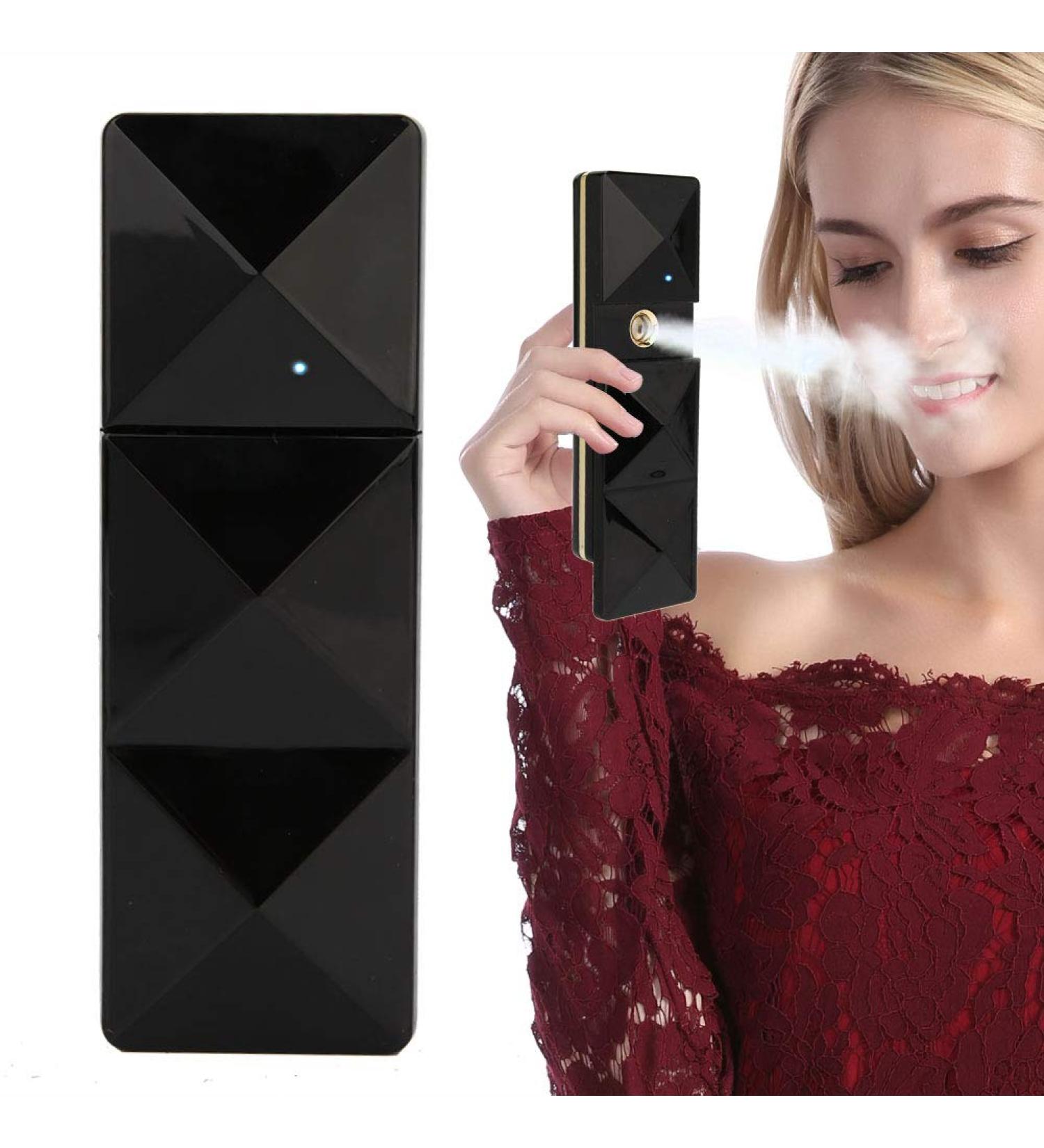 Nano Facial Mister Sprayer USB Rechargeable - Portable Handy Mist Spray for Face Hydration and Atomization - Mini Beauty Device in Black - Buy Online on GoSupps.com