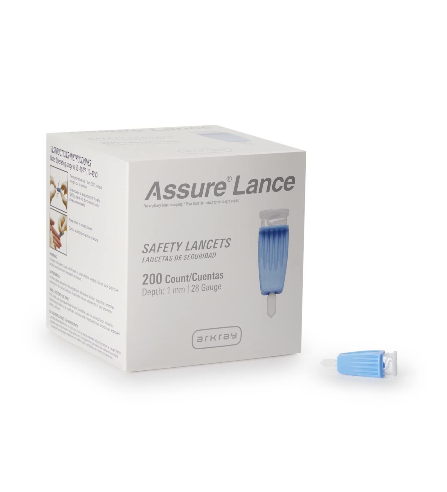 Arkray USA 980228 Assure Lance Micro Flow Safety Lancet 28 Gauge - Pack of 200 - Buy Online on GoSupps.com