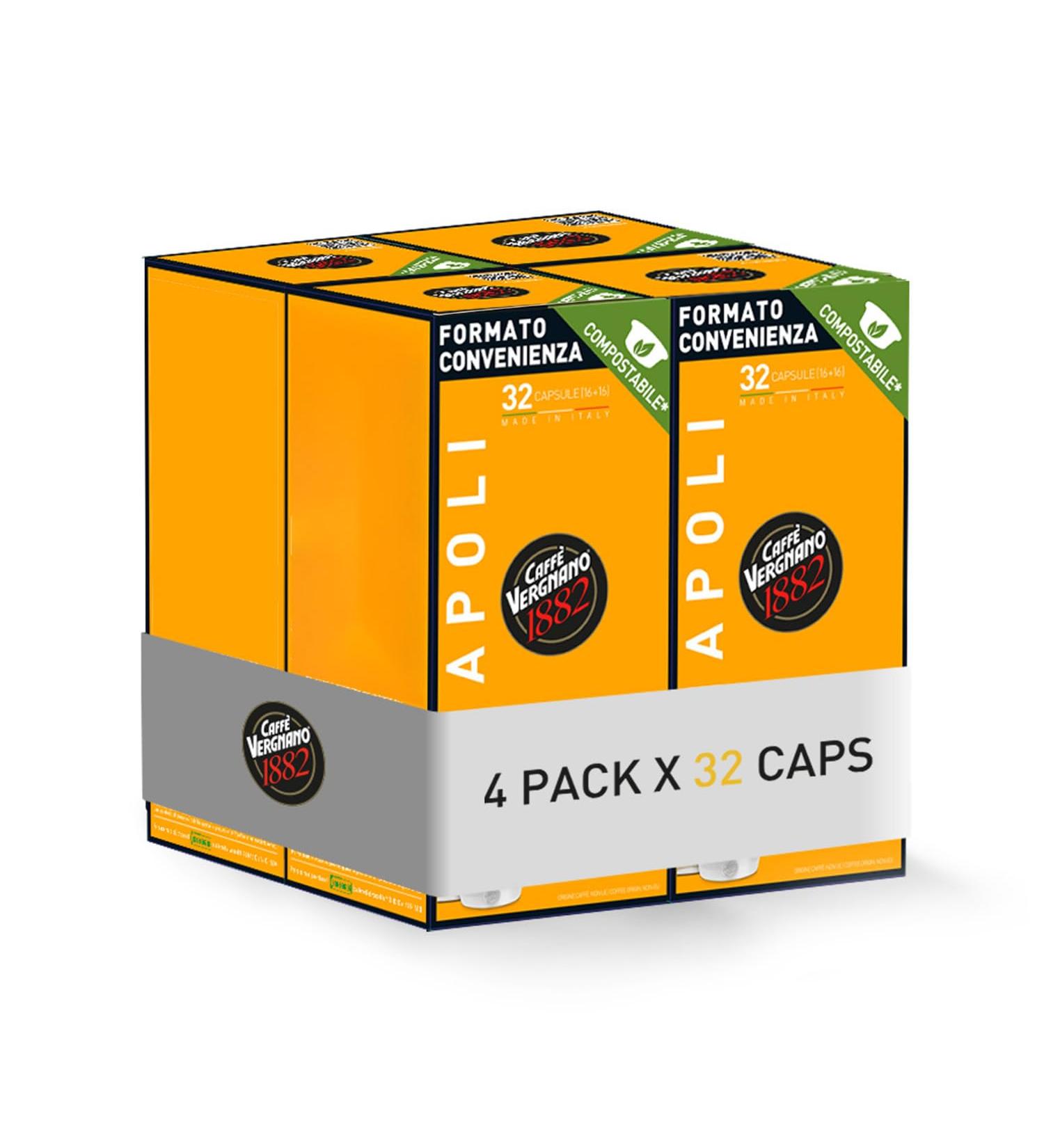  Caff Vergnano 1882 Caff Vergnano 1882 Capsules de caf compatibles Lavazza A Modo Mio Napoli - 4 bo tes de 32 capsules (total 128) - Buy Online on GoSupps.com