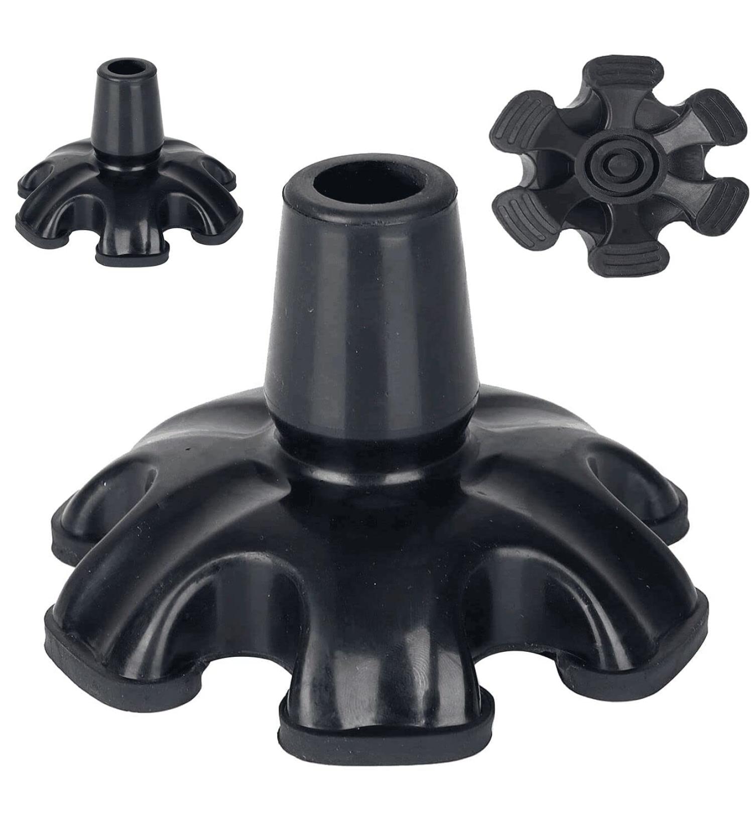 34 Inch Heavy Duty Quad Cane Tips with 6 Support Feet - Replacement Rubber Foot for Self Standing Canes and Crutches - Buy Online on GoSupps.com