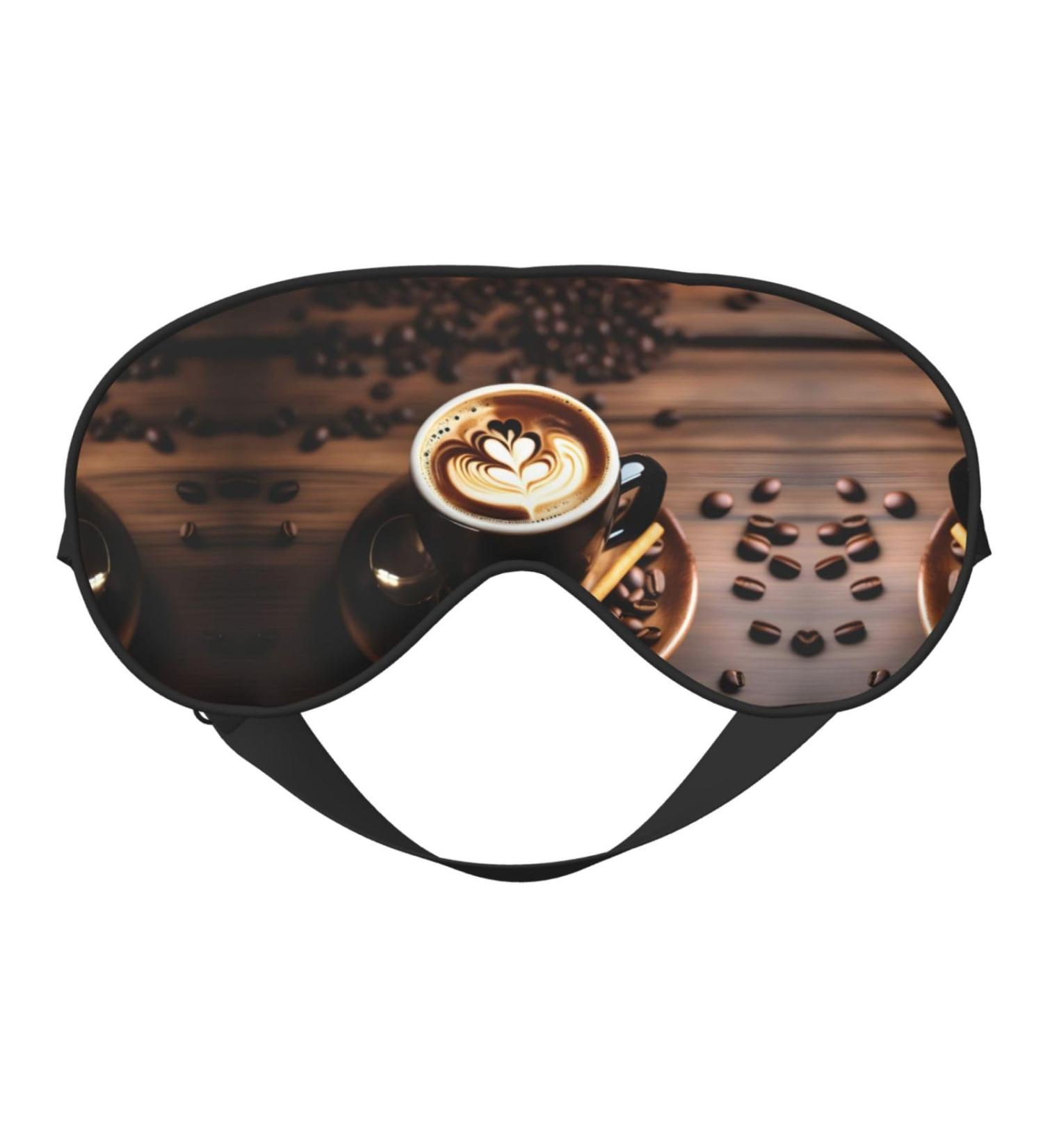SSIMOO Heart Coffee Print Eye Mask - Double-Sided Soft Light Blocking - Enhance Sleep Quality - Buy Online on GoSupps.com