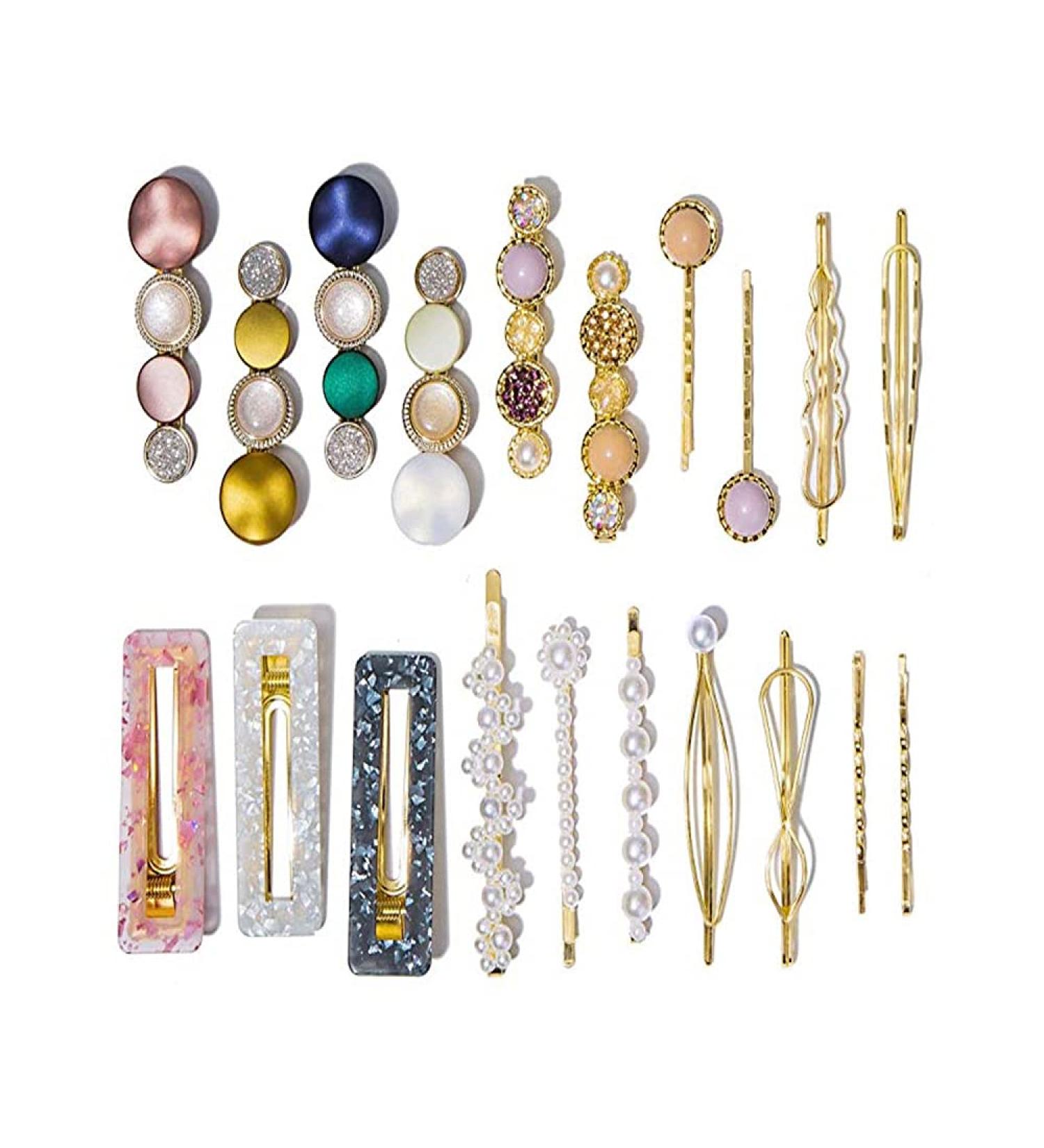 20 Women's Pearl Hair Clips - Fashion Hair Pins & Vintage Decorative Gold Clips for Weddings & Valentine's Day - Buy Online on GoSupps.com