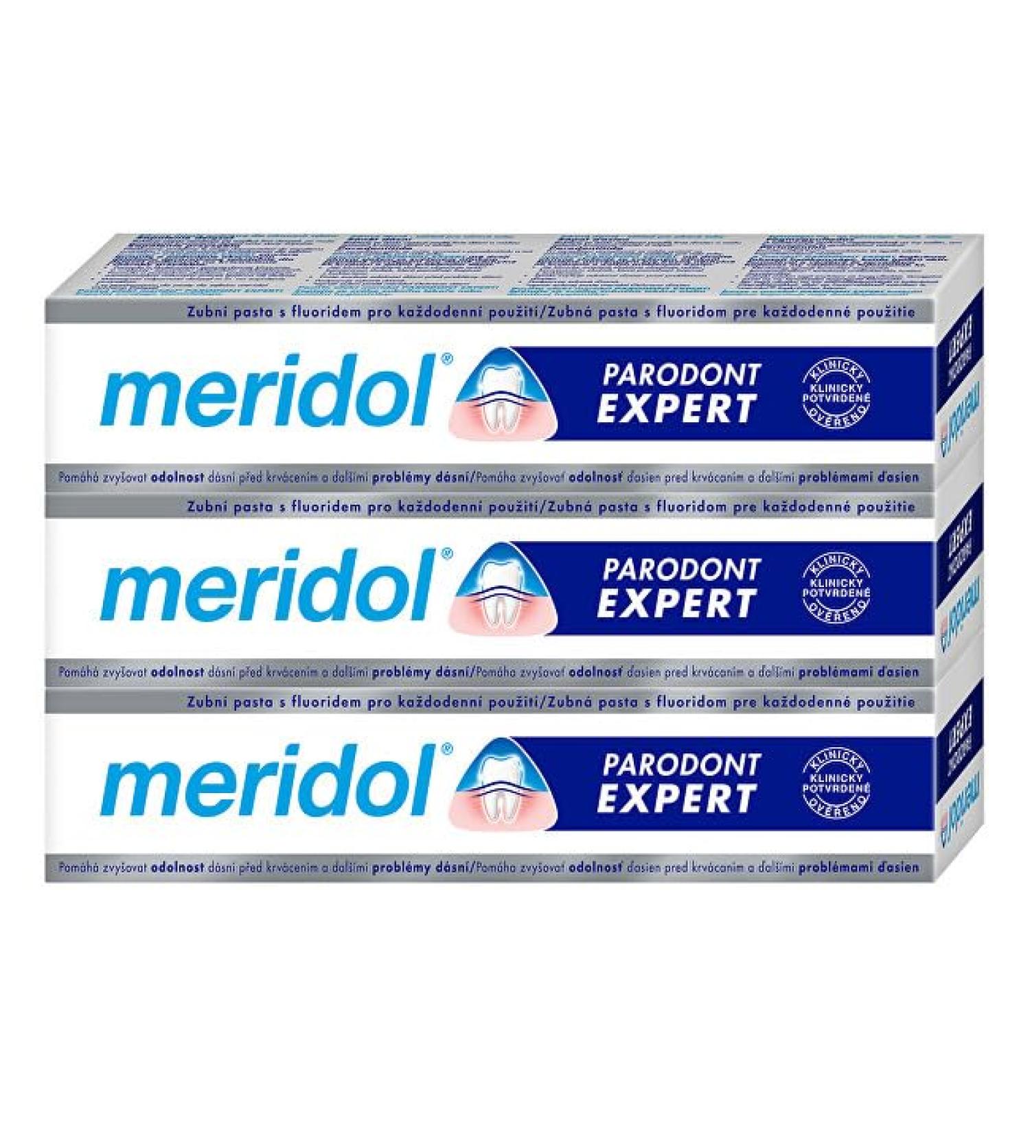 Meridol Toothpaste against bleeding gums and parodontitis Paradont Expert Tripack 3 x 75 ml