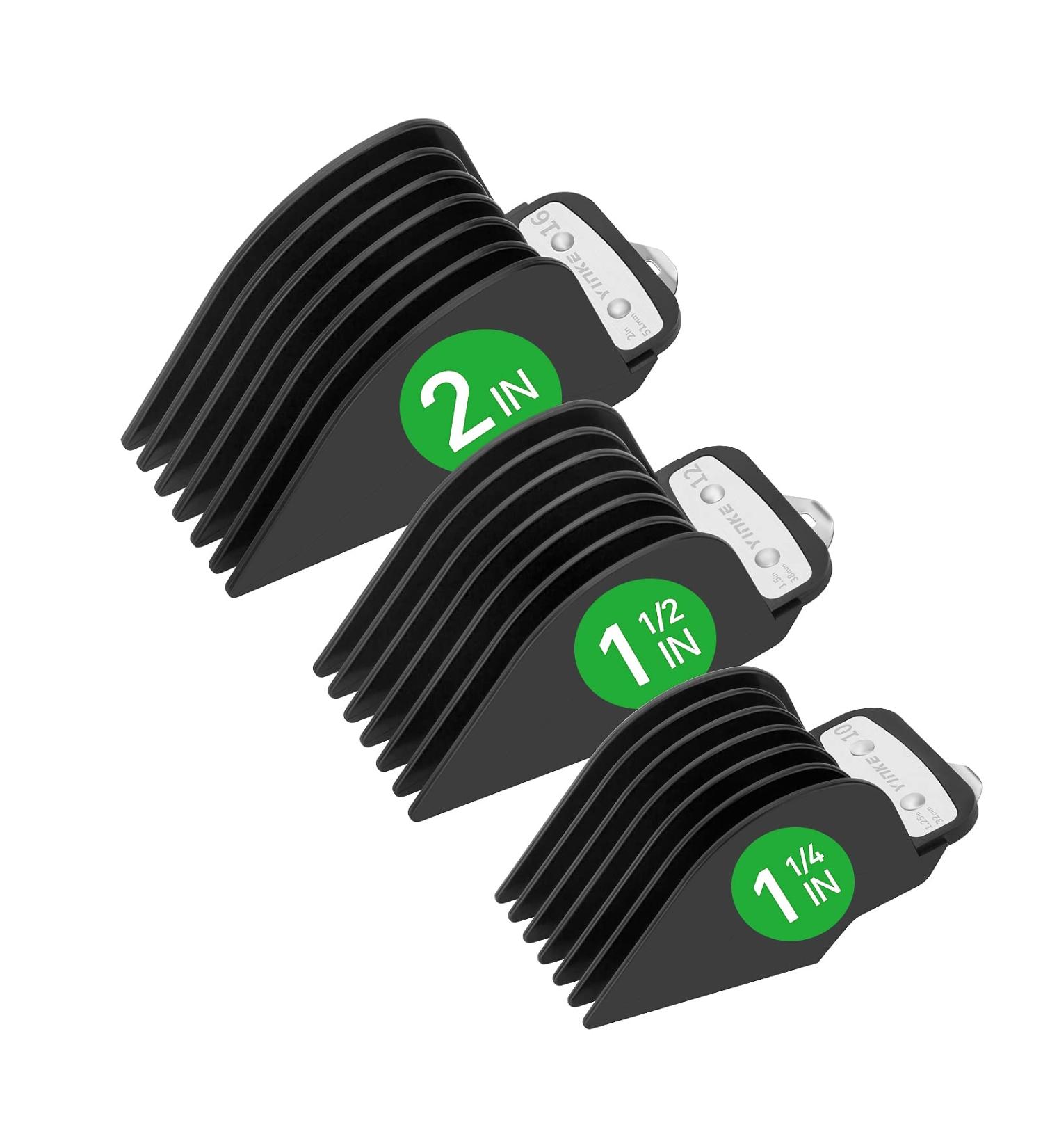 Wahl Hair Clipper Guards Set - 1 1/4 1 1/2 2 NO.16 NO.12 NO.10 - Fits Most Size Clippers - Pack of 3 - Black - Buy Online on GoSupps.com