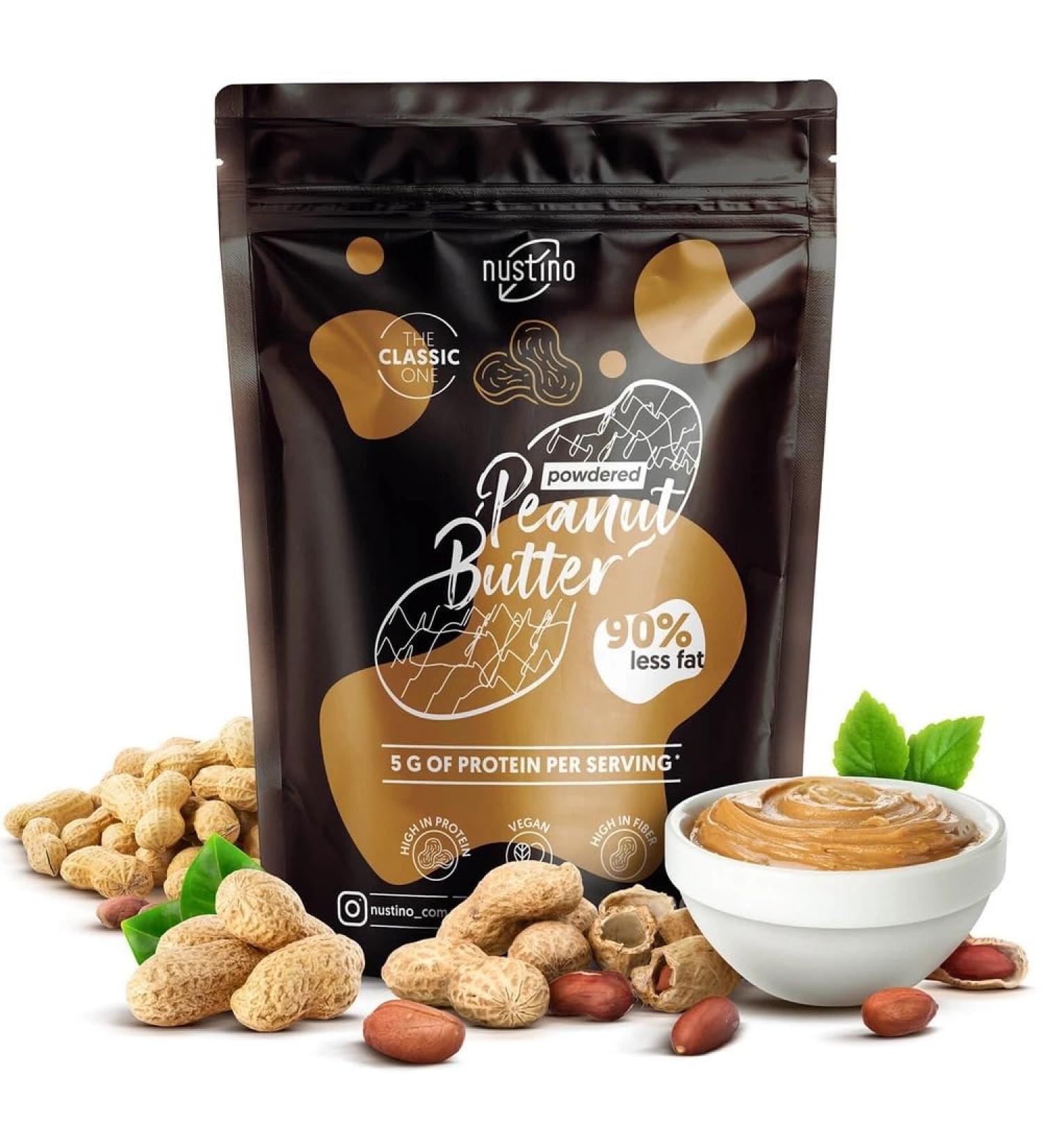 Nustino Classic - Peanut Butter Powder 400g | Degreased Peanut Butter | Healthy Snack | Peanut Cream Powder | Peanuts Salt & - Buy Online on GoSupps.com