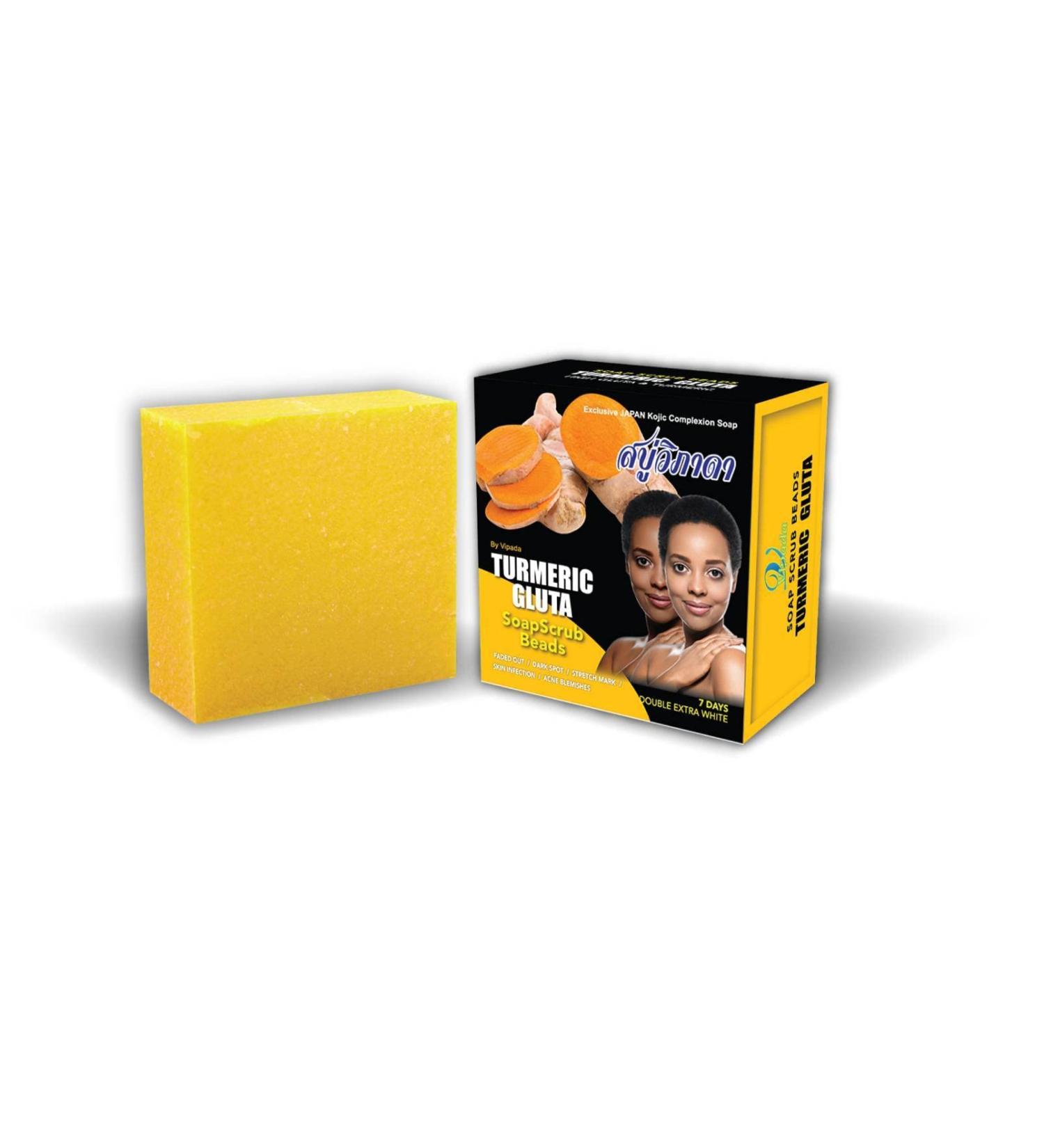Vipada Turmeric & Gluta + Kojic Soap 70g bar *Double White & Exfoliation (3)