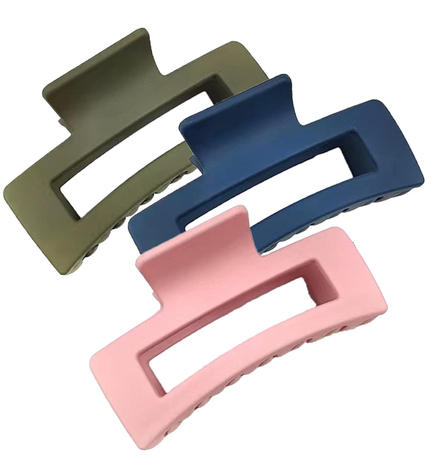 French Design Hair Claw Clips for Thick Hair - Sturdy and Stable - Women's Hair Accessories (Pink/Green/Dark Blue) - Buy Online on GoSupps.com