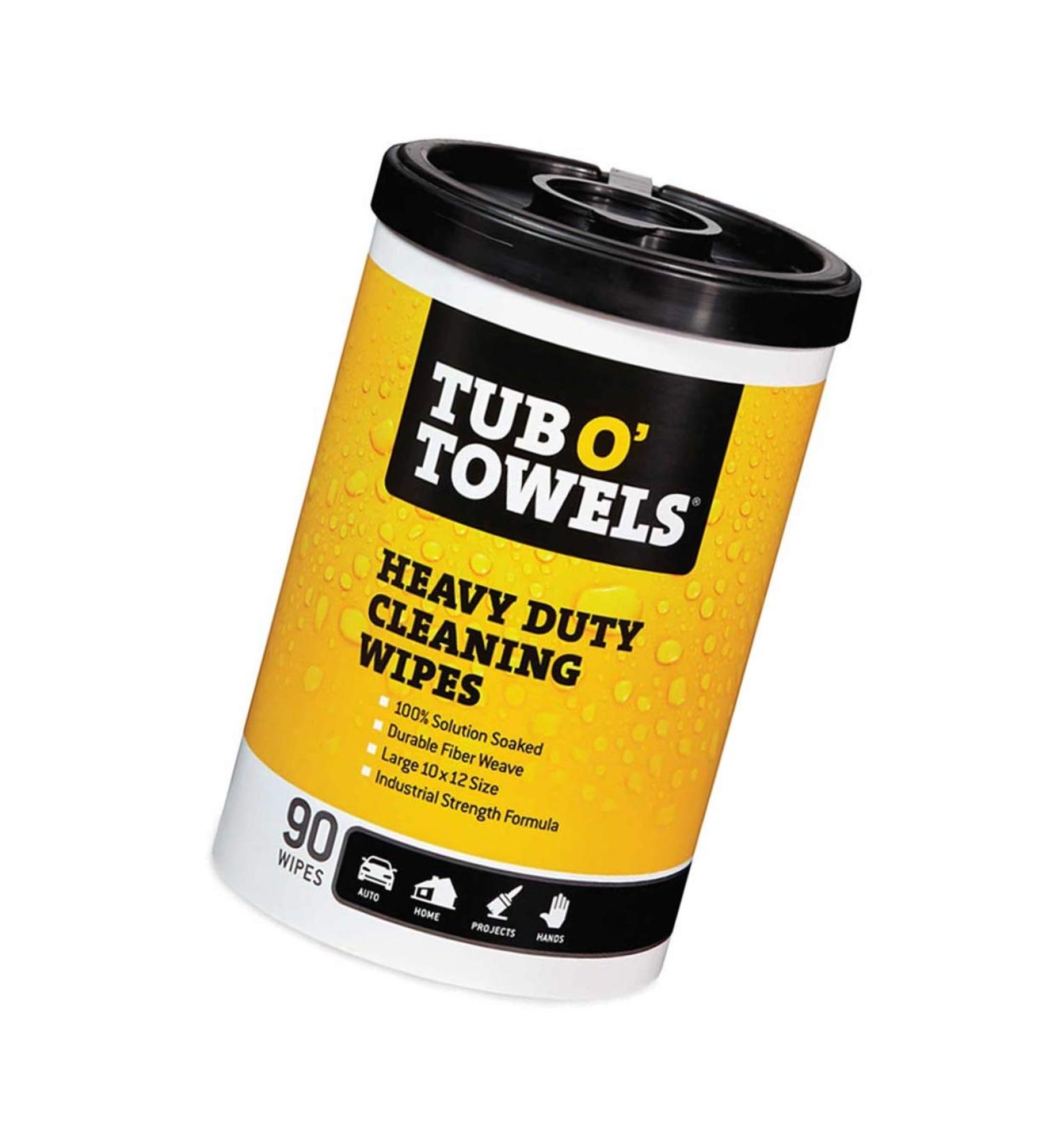 Tub O Towels TW90 Heavy-Duty 10" x 12" Size Multi-Surface Cleaning Wipes 90 Count Per Canister New Version - Buy Online on GoSupps.com