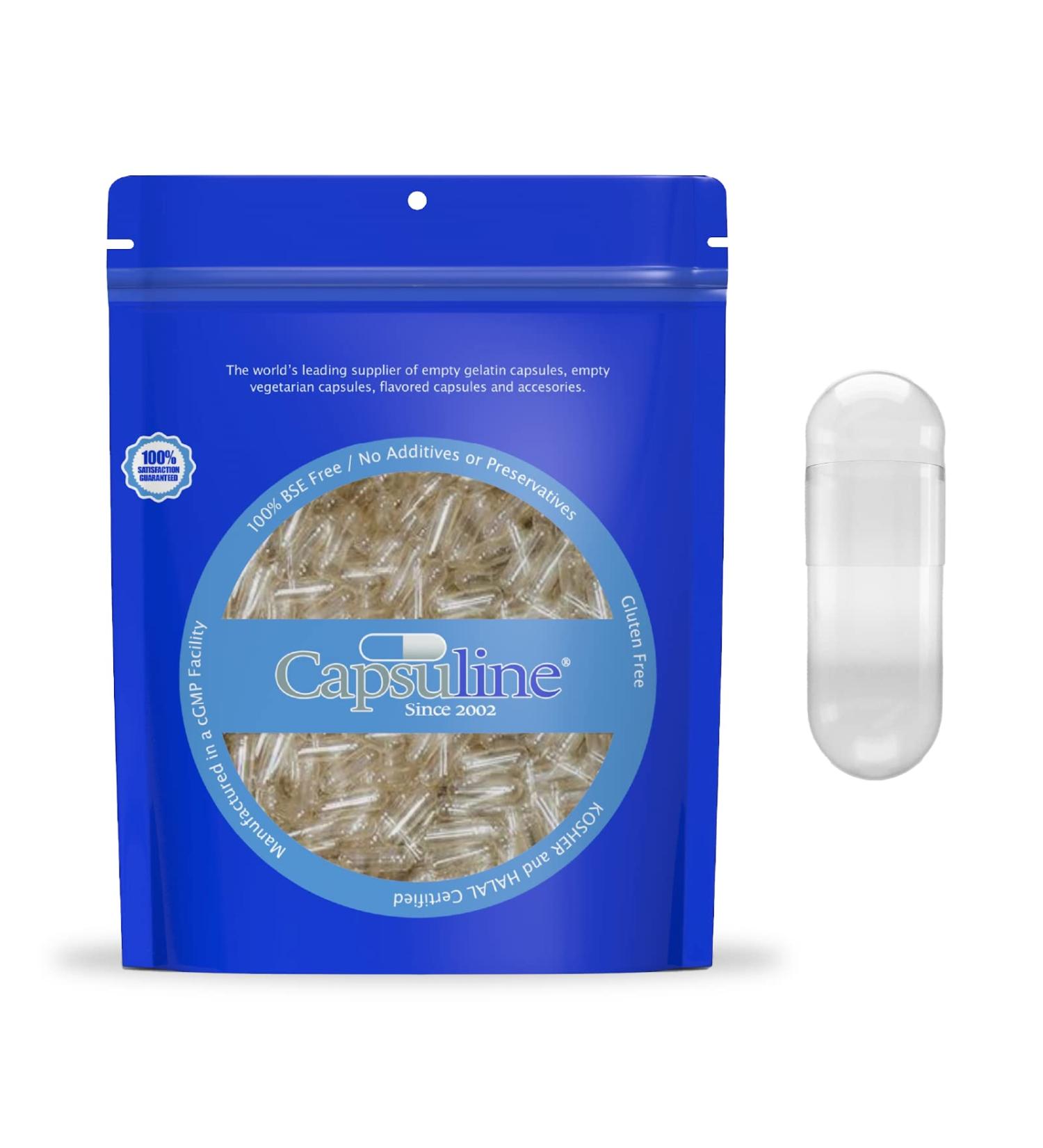 Capsuline Size 3 - Clear Empty Vegan Capsules - 1000 Count - Empty Veggie Pill Capsules - DIY Vegetable Capsule filling - Empty Caps - Kosher and Halal Certified - Non-GMO Certified 1000 count (Pack of 1) - Buy Online on GoSupps.com