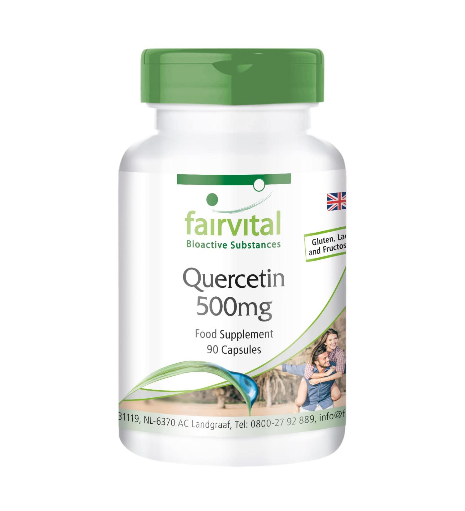 Fairvital | Quercetin 500mg - Bulk Pack for 3 Months - Vegan - HIGH Dosage - 90 Capsules - antioxidant - Buy Online on GoSupps.com