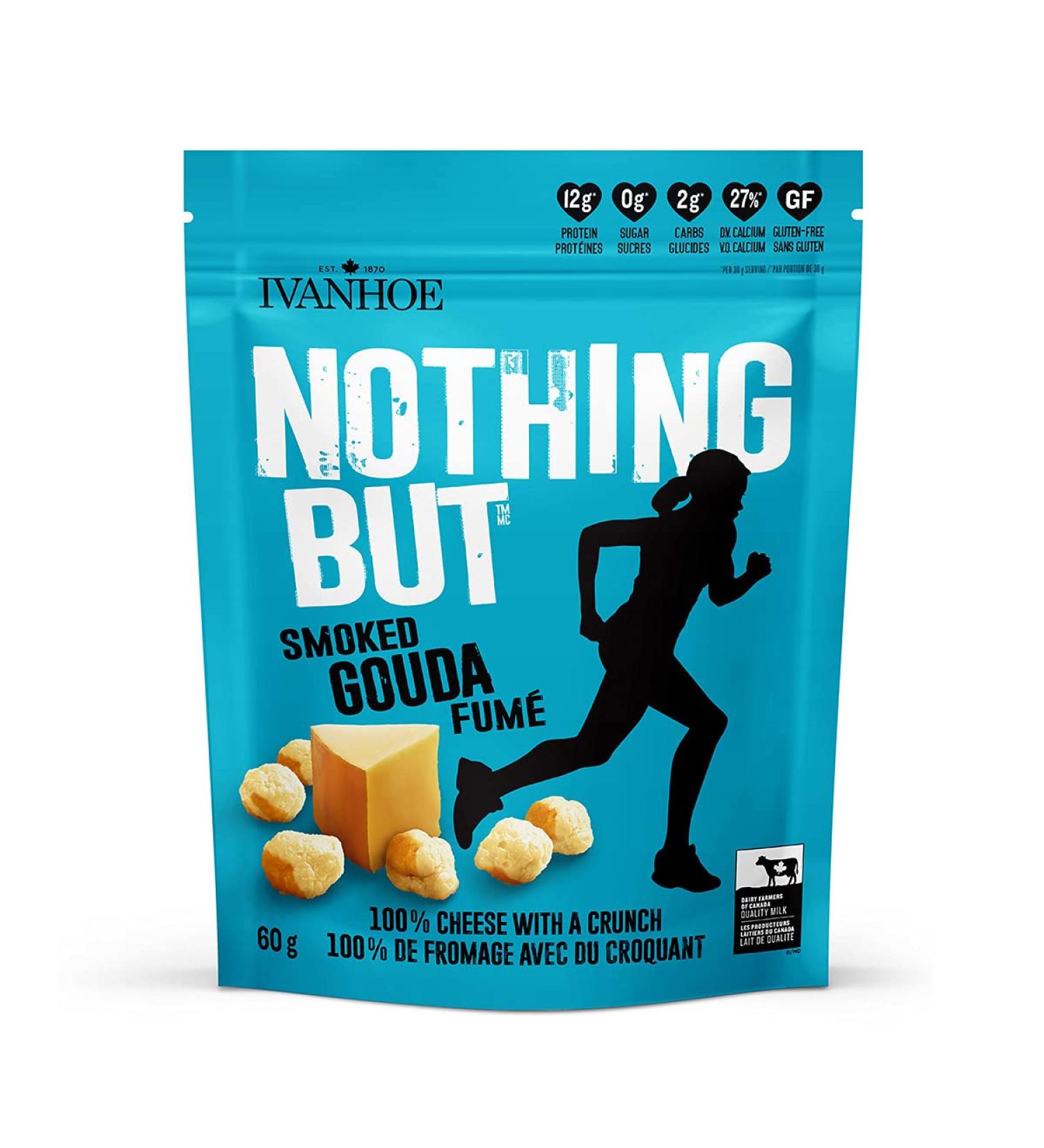 Ivanhoe Nothing But Cheese 100% Canadian Puffed High Protein Cheese Snacks Smoked Gouda 60g - Buy Online on GoSupps.com