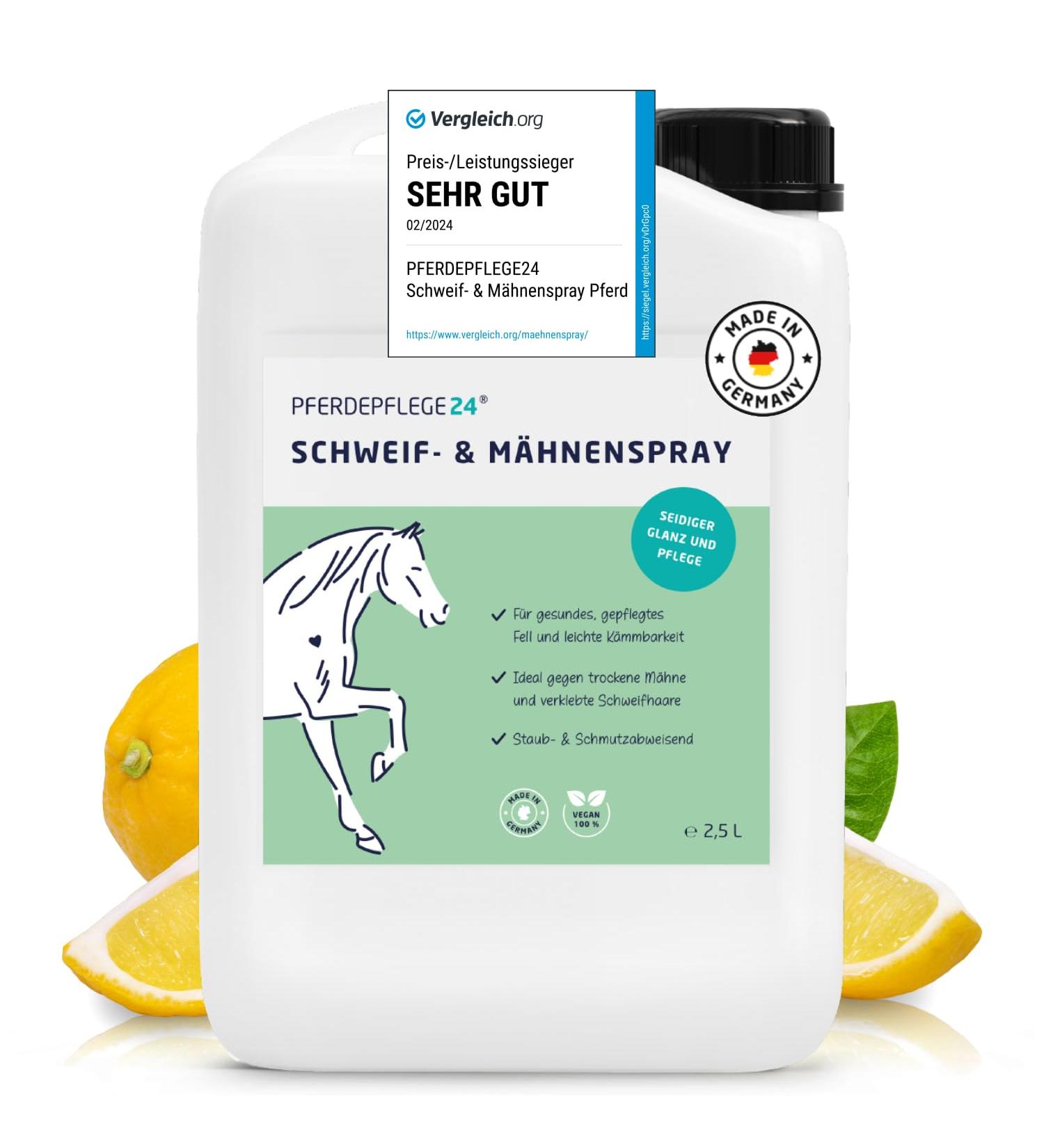 Horse Care24 Mane & Tail Spray for Horses 2.5L - Comparison Winner | Brilliant Shine Easy Combability & Healthy Fur - Available in 5 Sizes - Buy Online on GoSupps.com