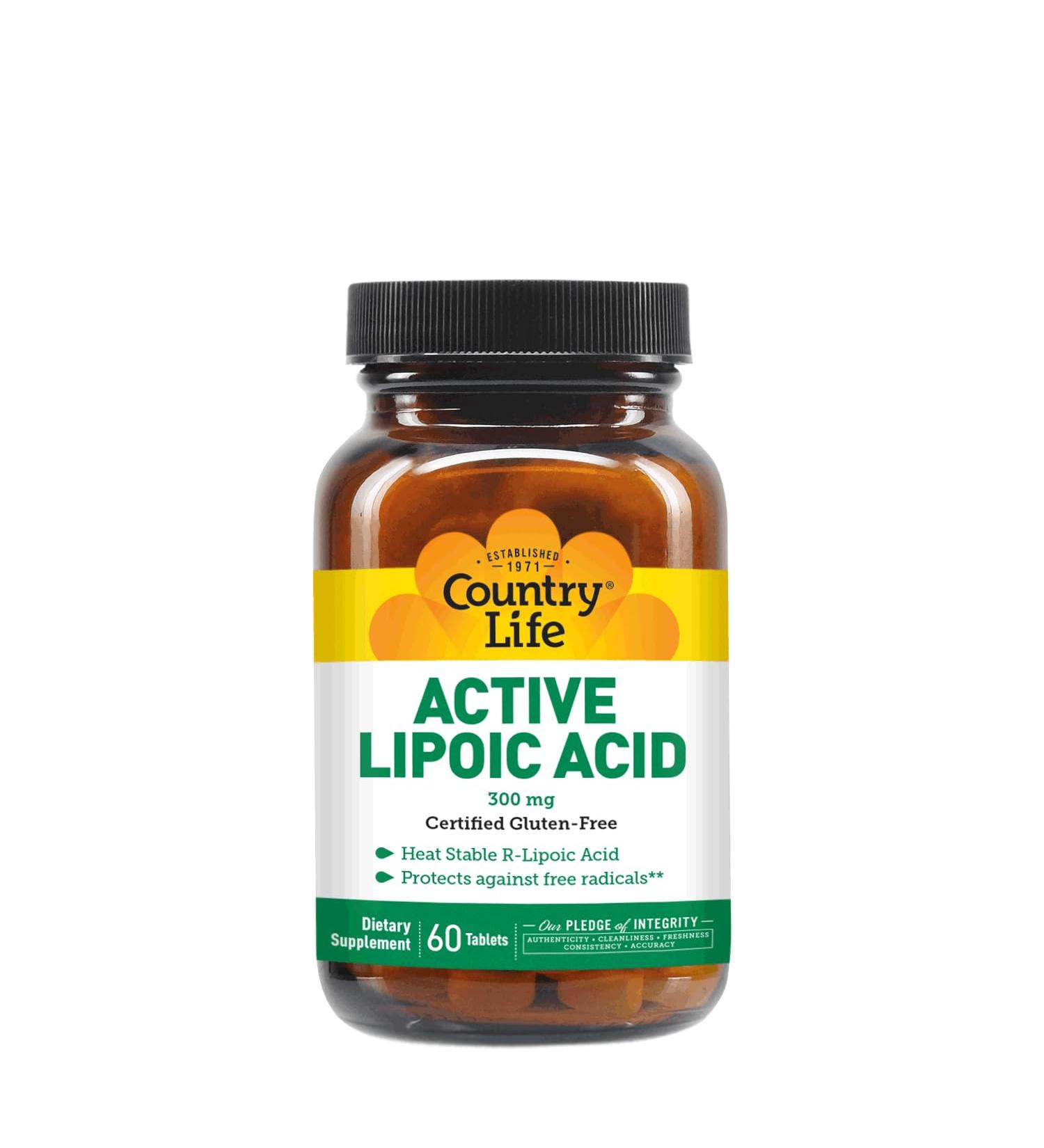 Country Life R-Alpha Lipoic Acid Complex 300mg - Alpha-Lipoic Acid 270mg & R-Lipoic Acid 30mg - Antioxidant Support - No Yeast Corn Wheat Soy Gluten Milk - Alpha Lipoic Acid Supplement - Buy Online on GoSupps.com