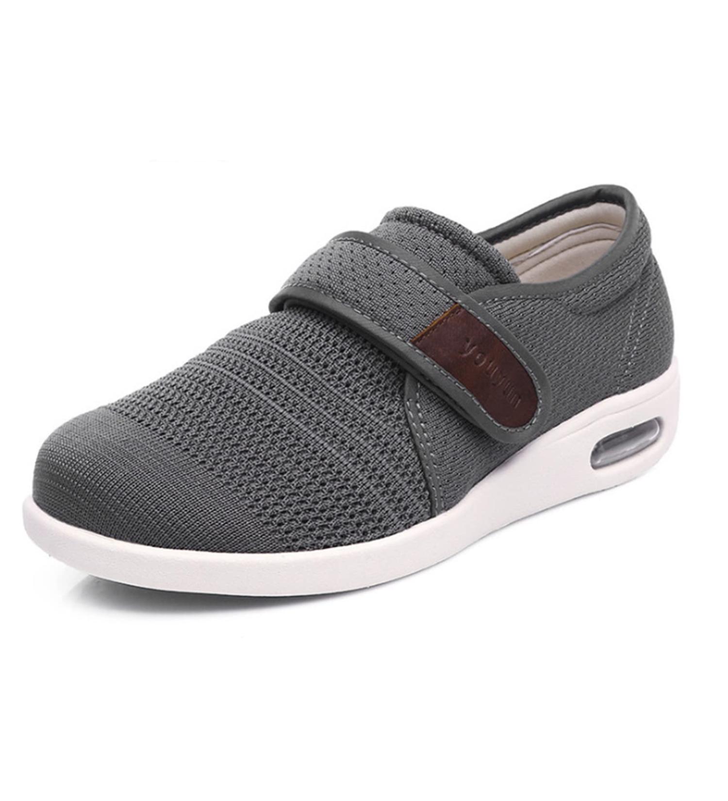 LuVlc Men's Wide Width Diabetic Shoes | Adjustable Closure | Lightweight for Elderly Diabetic Edema Swollen Feet | 3 Pairs Insoles - Grey Size 44 - Buy Online on GoSupps.com