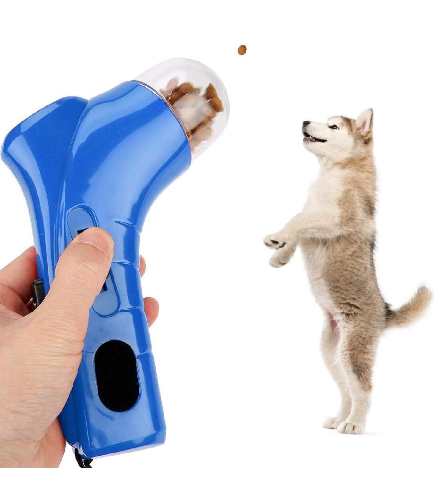 Treat Gun Treat Thrower - Fun Dog Toy for Training & Rewards | Blue - Perfect for Dogs - Buy Online on GoSupps.com