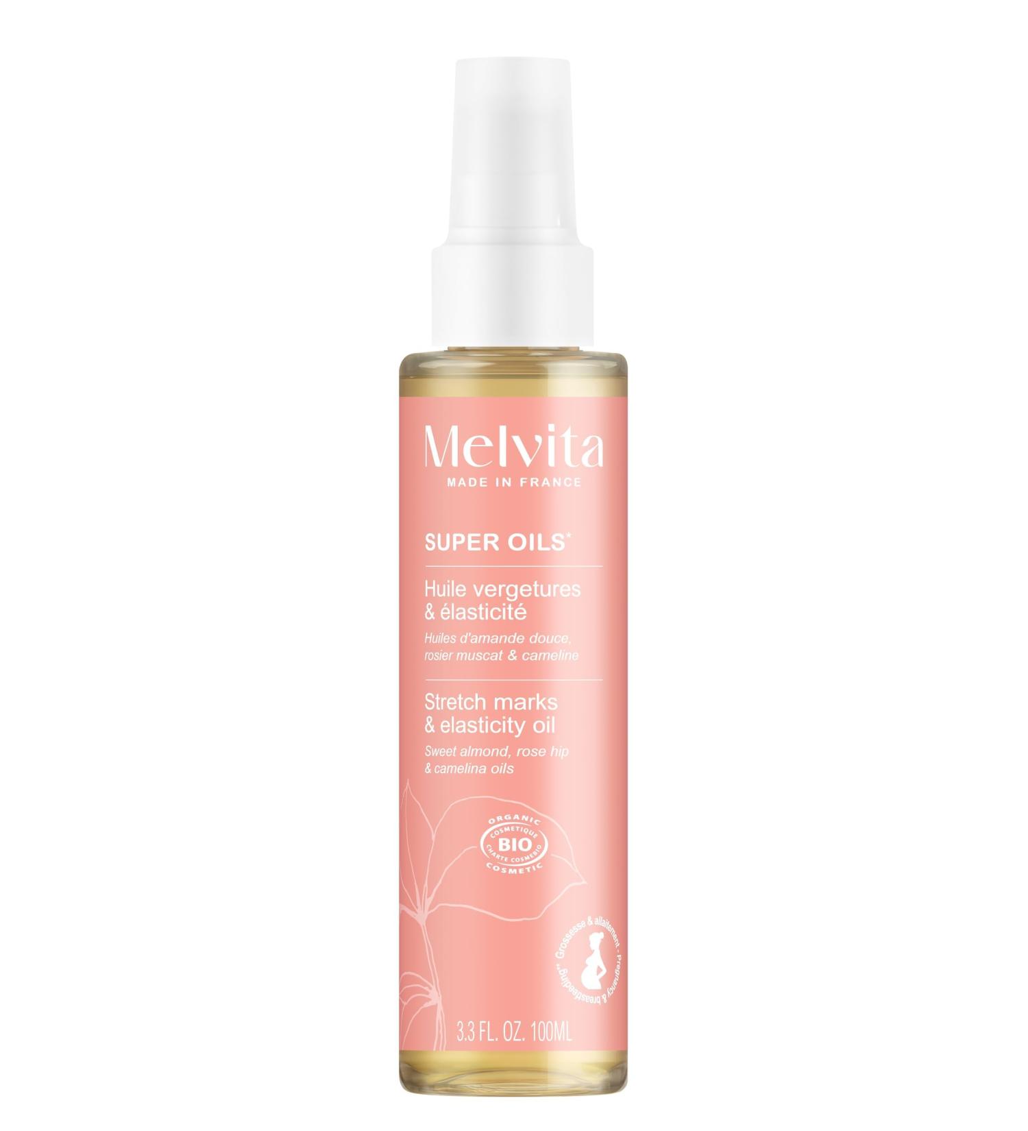 Melvita - Huile pour Vergetures - Huiles Riches - Soin Corporel pour lasticit et R g n ration - Grossesse & Variations de Poids - Texture Non Grasse - 100 ml - Buy Online on GoSupps.com