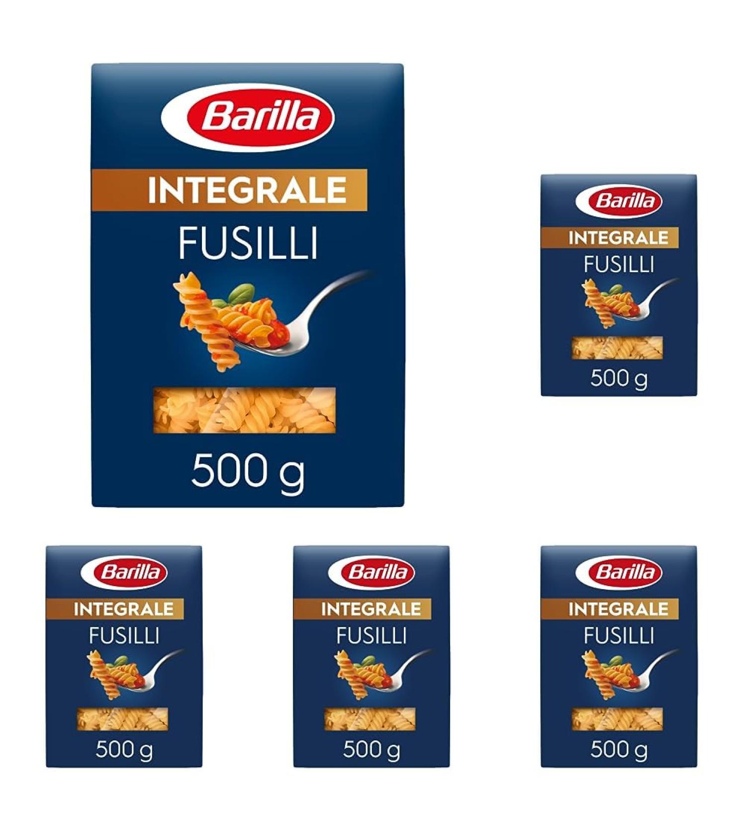 Buy Barilla Whole Grain Fusilli Pasta - 500g (5 Pack) | High Fiber Hard Wheat Semolina for Healthy Meals - Buy Online on GoSupps.com