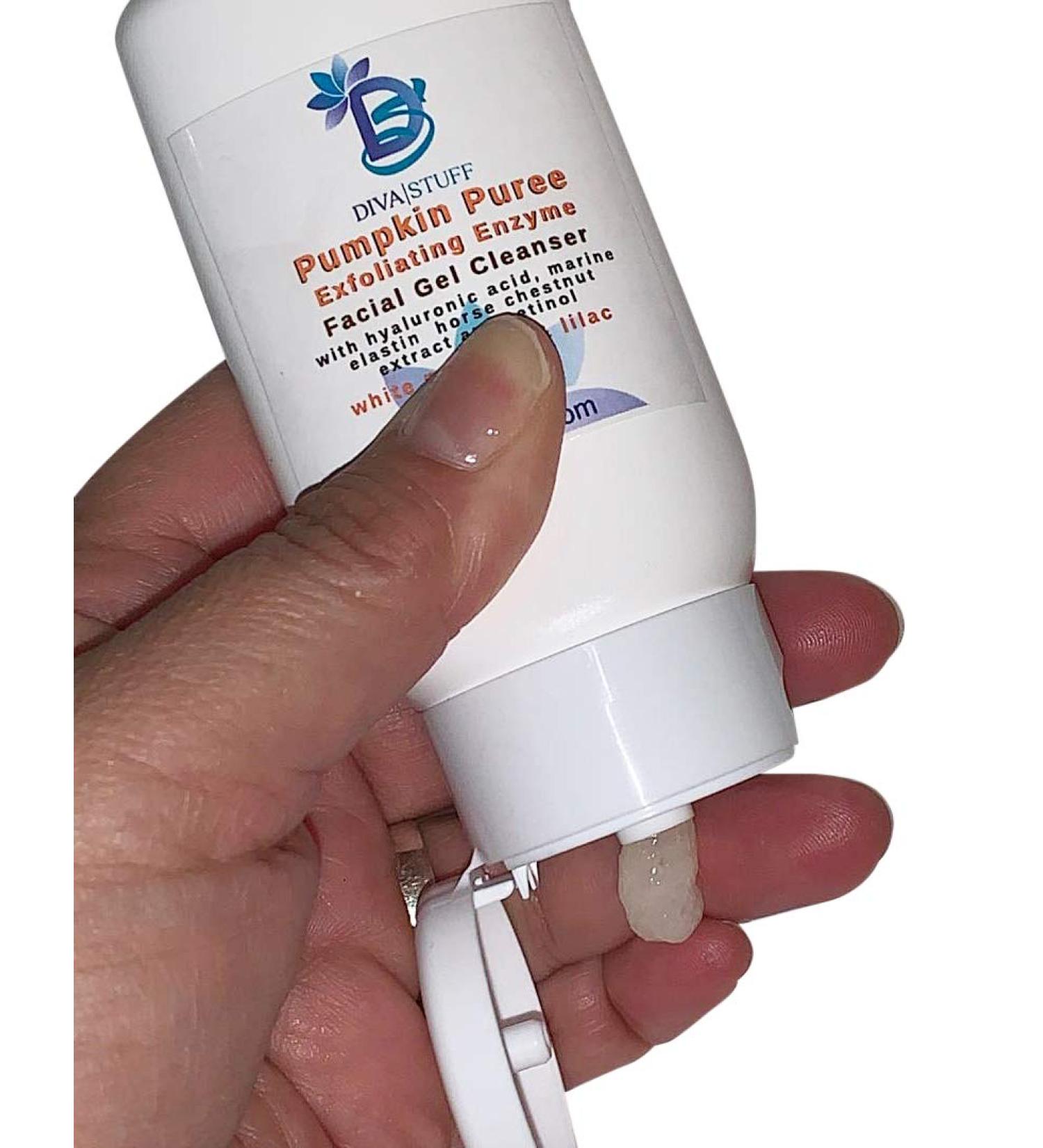 Diva Stuff Pumpkin Puree Exfoliating Enzyme Facial Gel Cleanser With Hyaluronic Acid Marine Elastin Horse Chestnut and Retinol 2 oz