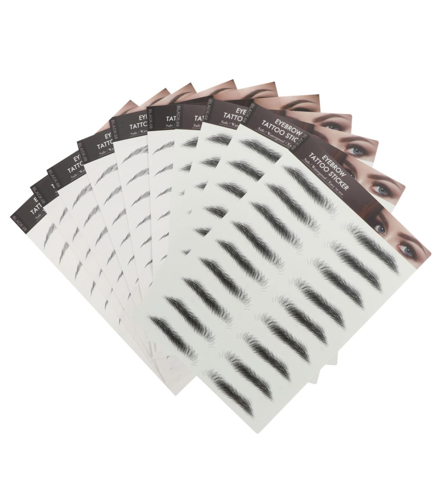 Beavorty 30 pcs Temporary Eyebrow Bionic Female Hair-like Black Creative Waterproof Stickers Artificial Fake 1 count (Pack of 1) Blackx3pcs - Buy Online on GoSupps.com