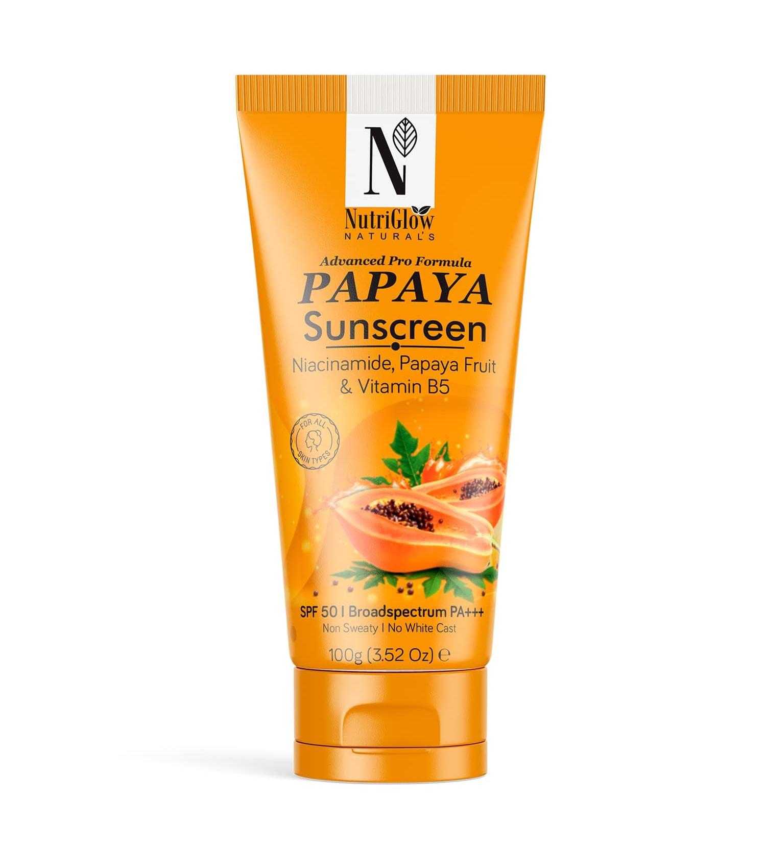 Advanced Pro Formula Papaya Sunscreen SPF 50 - No White Cast All Skin Types 100g - Protect Your Skin from Sun Damage - Buy Online on GoSupps.com