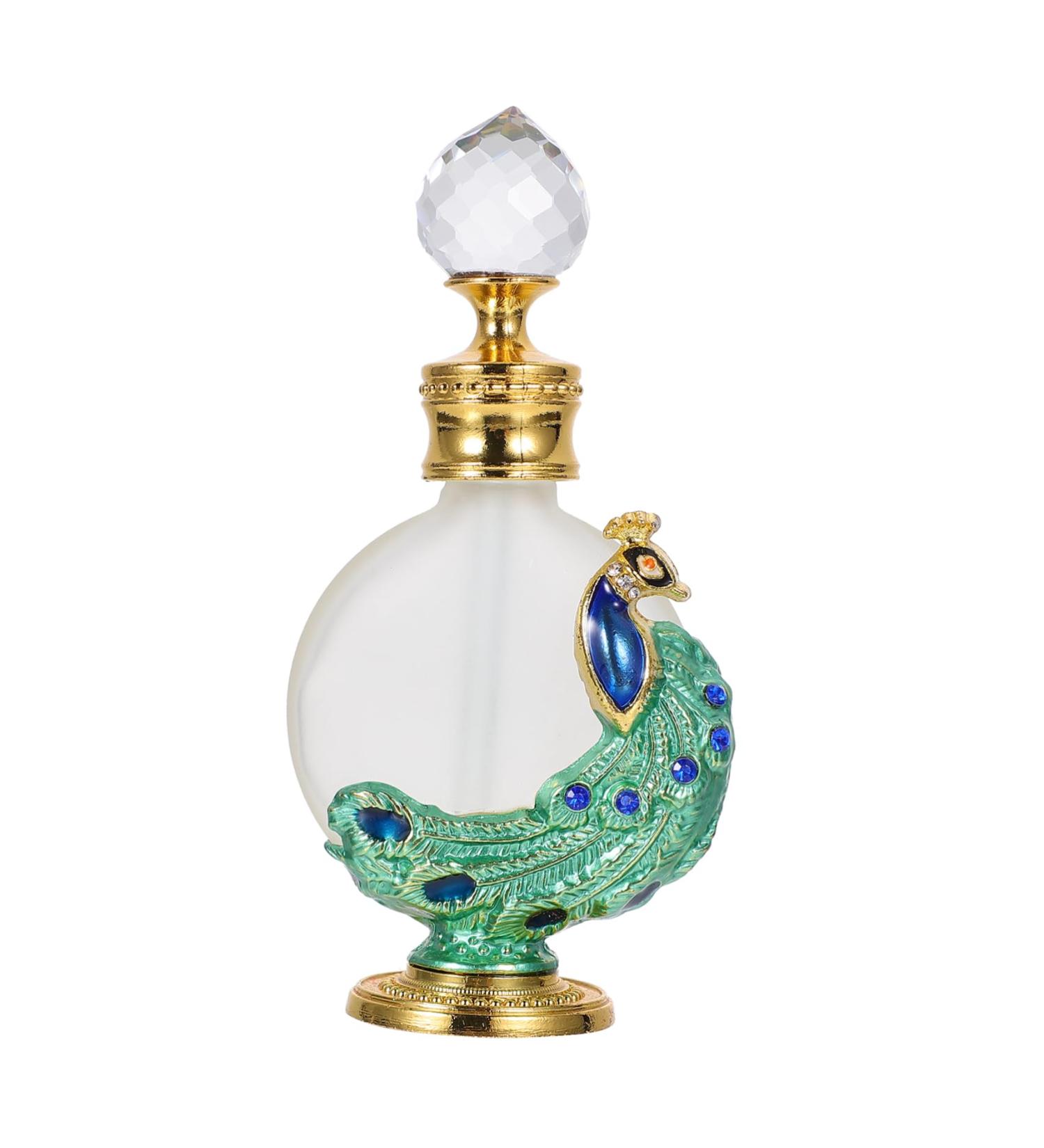 MERRYHAPY 1pc Peacock Essential Oil Bottle Home Perfume Bottle Liquid Bottle Perfume Dropper Bottle Women Perfume Bottle Empty Perfume Bottle Liquid Holder Glass Empty Holder 10.50X3.10X2.20CM Green - Buy Online on GoSupps.com