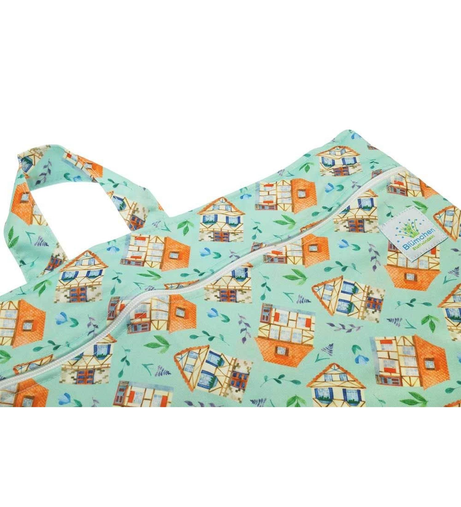Flower hanging diaper bag XL with zipper (house)