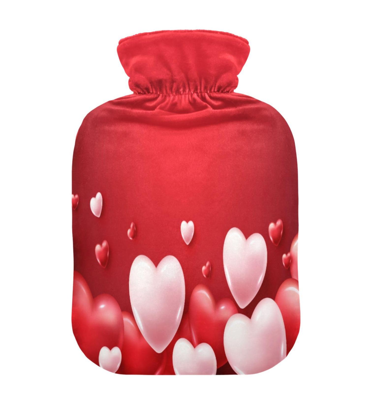 Buy Lovely Realistic Vector Heart Hot Water Bottle & Cover - Soft & Warm 2L for Winter Relief | Perfect for Bed Hand Neck & Shoulders - Buy Online on GoSupps.com