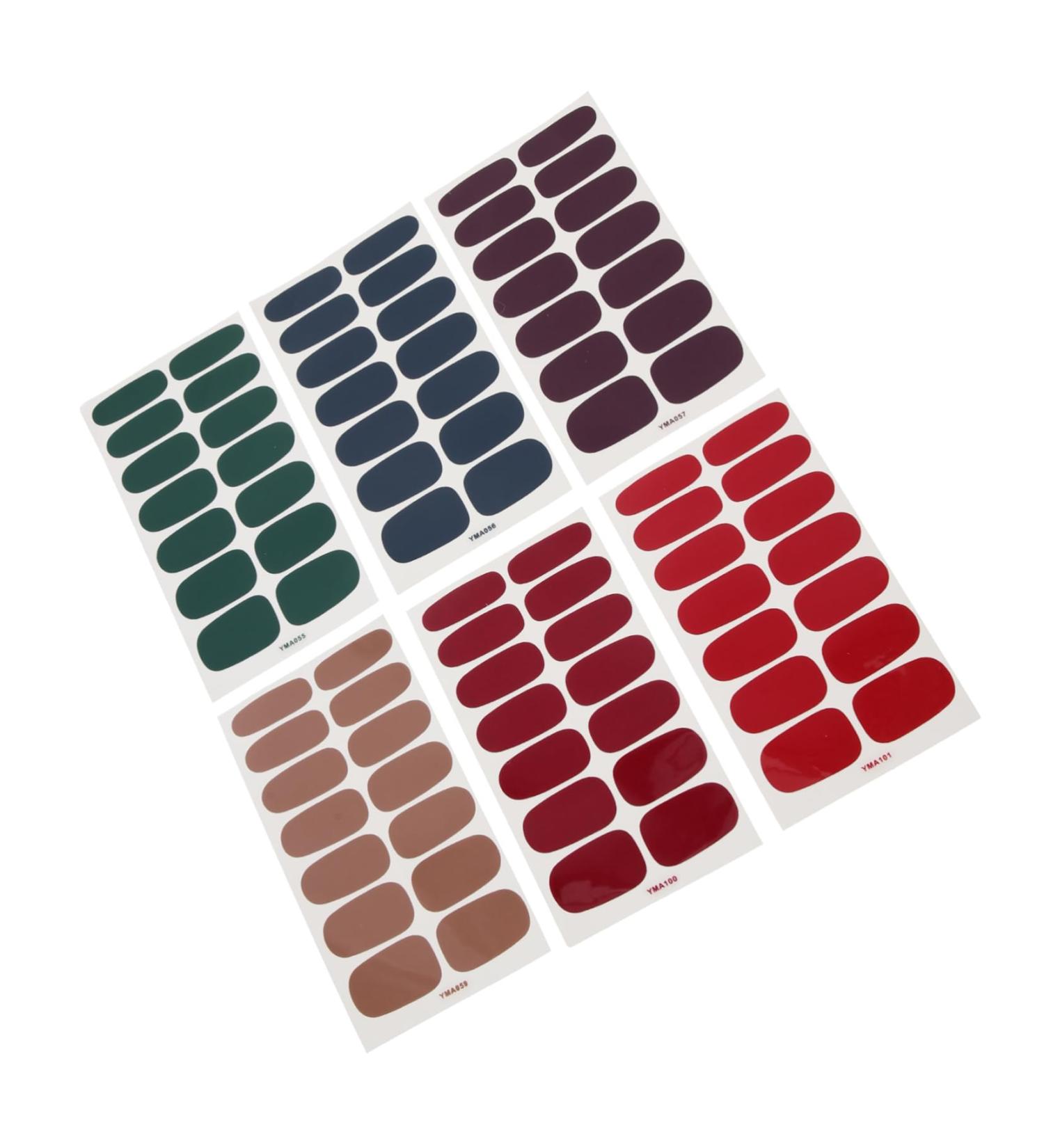 Beatifufu 6 Sheets Nail Art Stickers Fingernail Stickers Adhesive Nail Decals Manicures Stickers Party Nail Stickers Color Stickers Nail Polish Sticker Strips Press Nail Full Cover Child Pvc - Buy Online on GoSupps.com