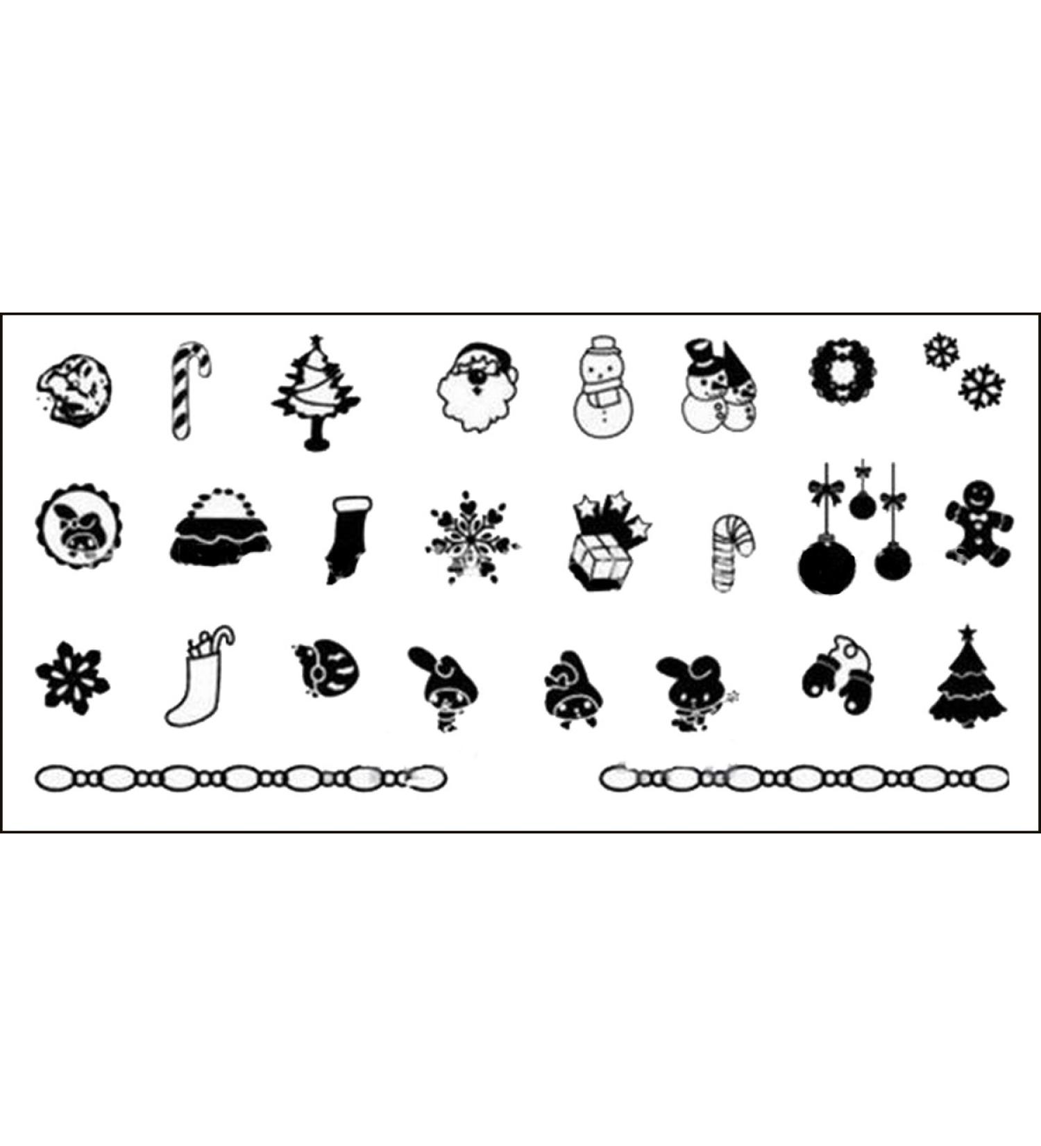 Stamping stencil plate Christmas X-mas frost flower Santa Claus XLR19 nail art nail design
