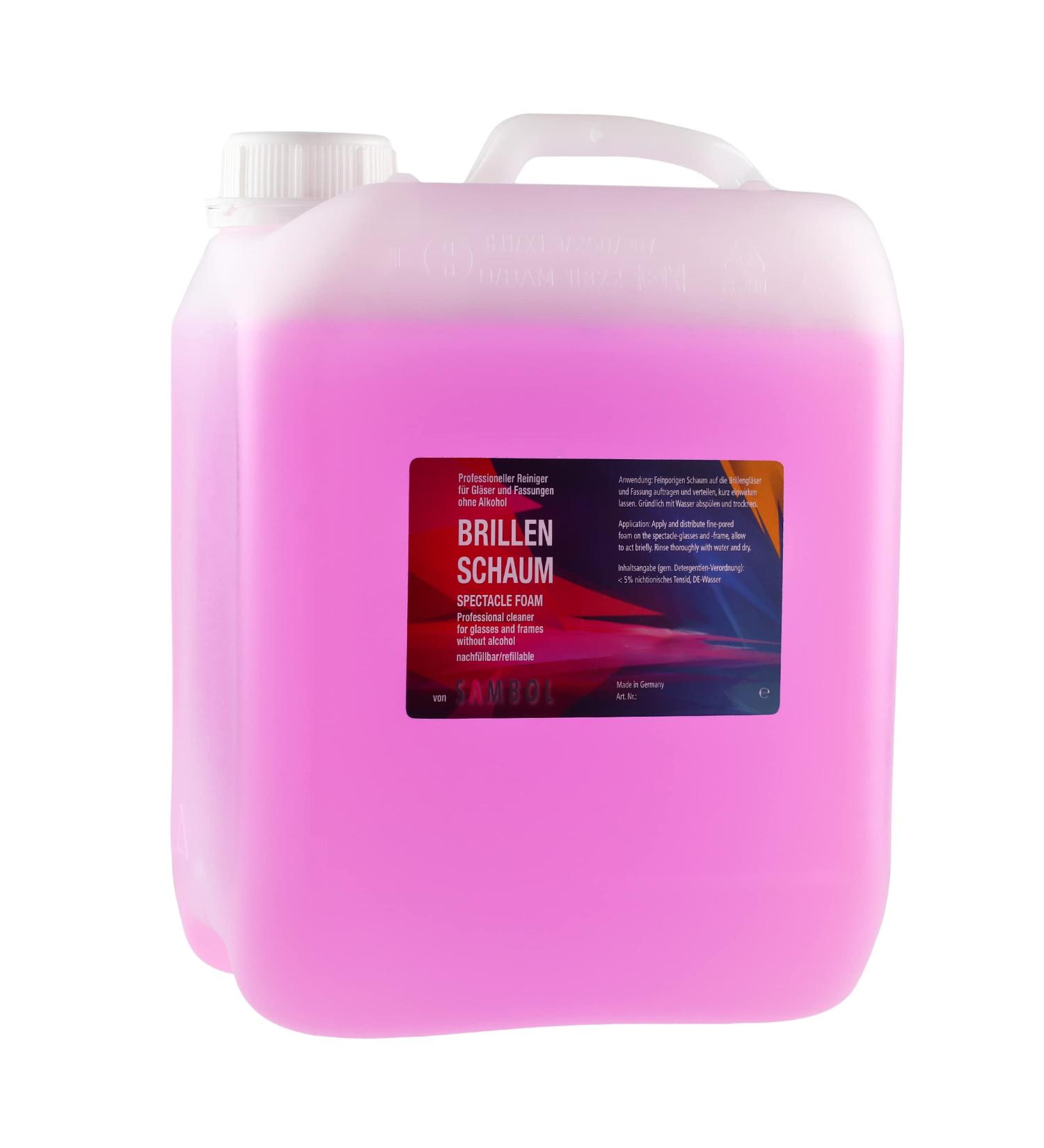 Sambol eyeglass foam 5 litre refill canister - without alcohol without silicone - pH neutral - ready to use